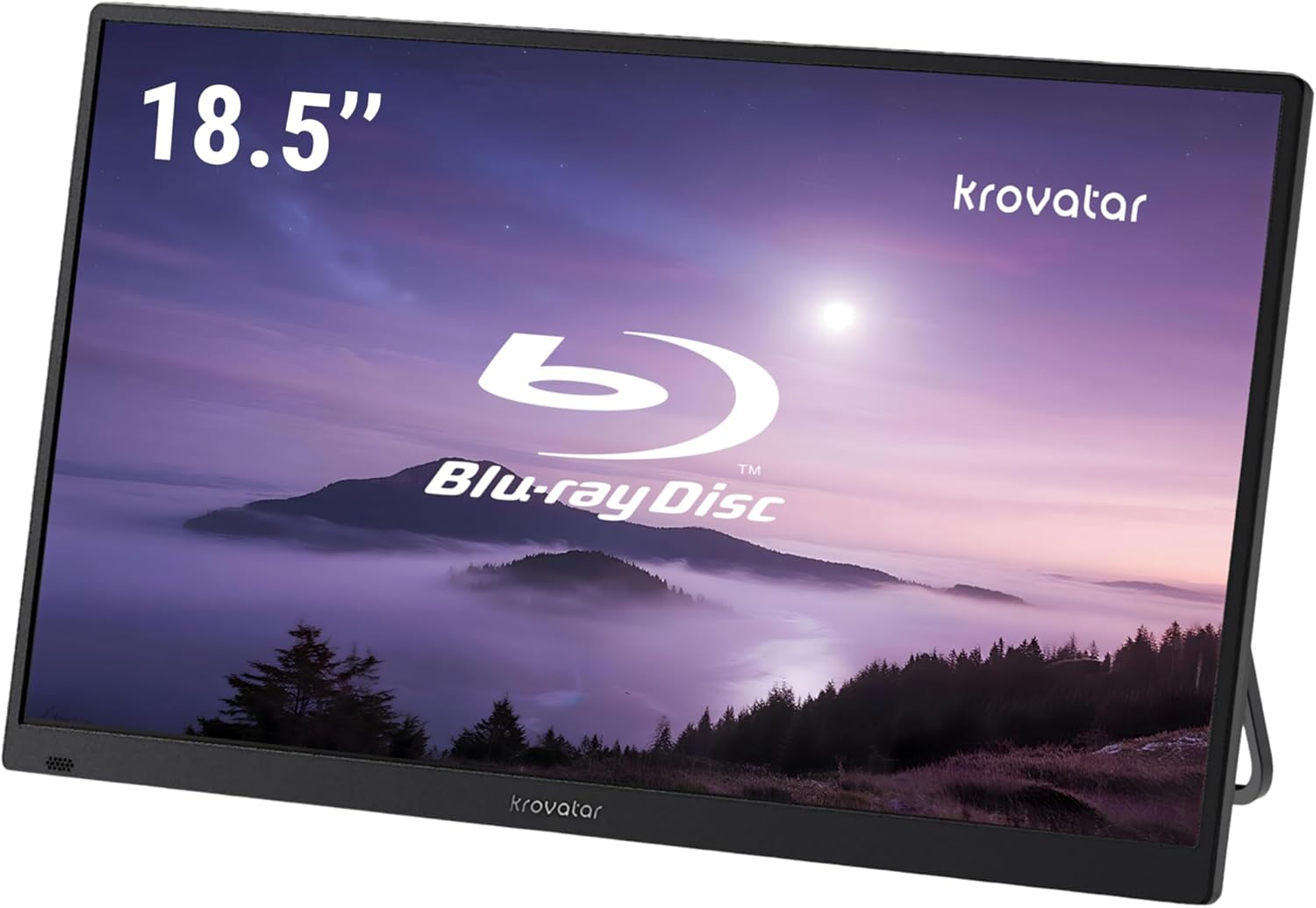 Krovatar 18.5'' FHD IPS 1080P Portable Blu-ray Player with Monitor, Support Blu-ray/DVD/CD Disc Playback, Type C in & HDMI in for Phone/Switch/Pad Sync, USB Max 1TB Playback