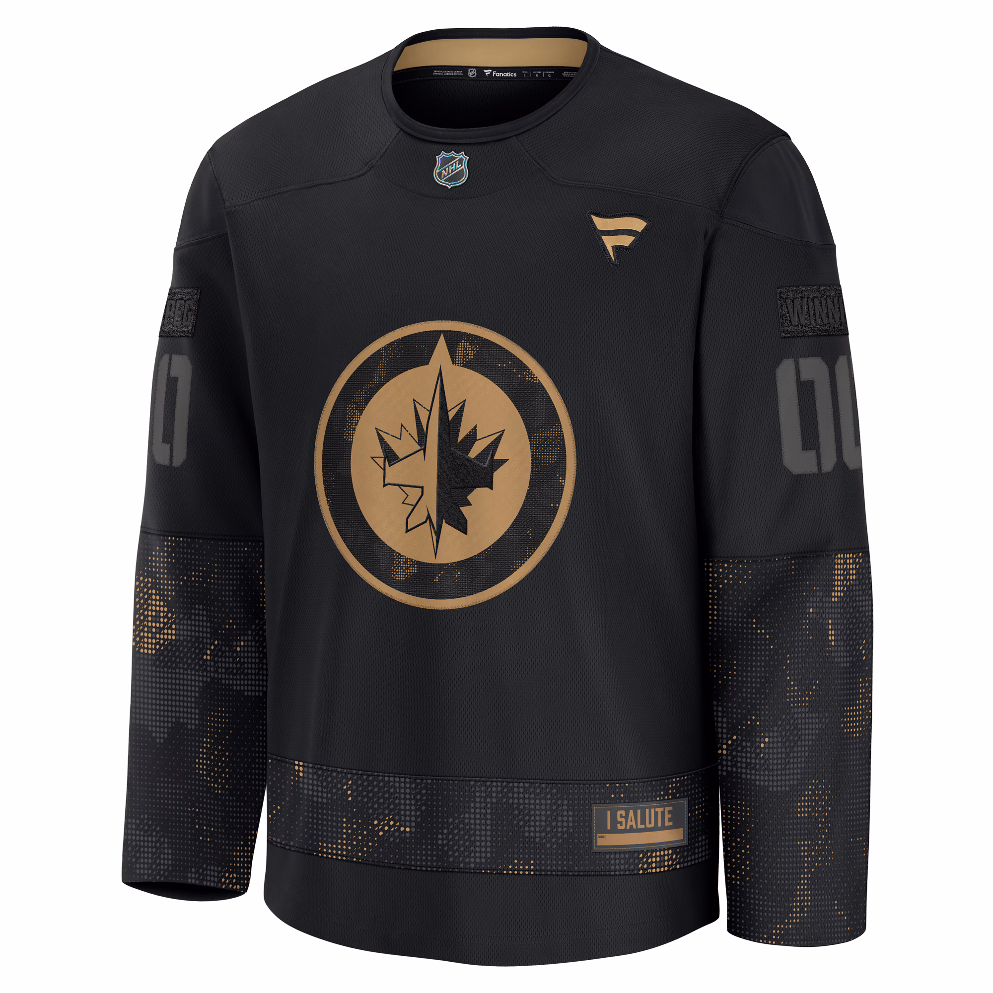 Winnipeg Jets Fanatics 2024 Military Appreciation Custom Practice Jersey - Black