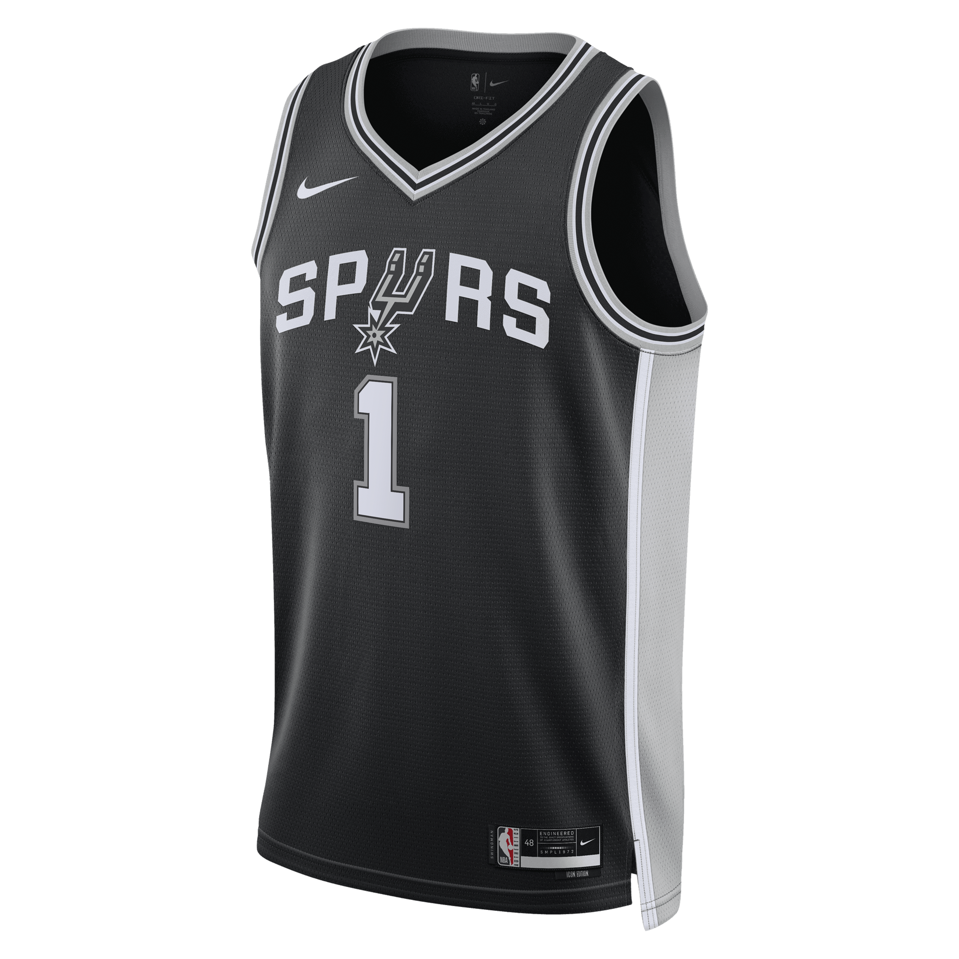 Victor Wembanyama San Antonio Spurs Nike Unisex 2026 NBA Finals Patch Swingman Jersey - Icon Edition - Black