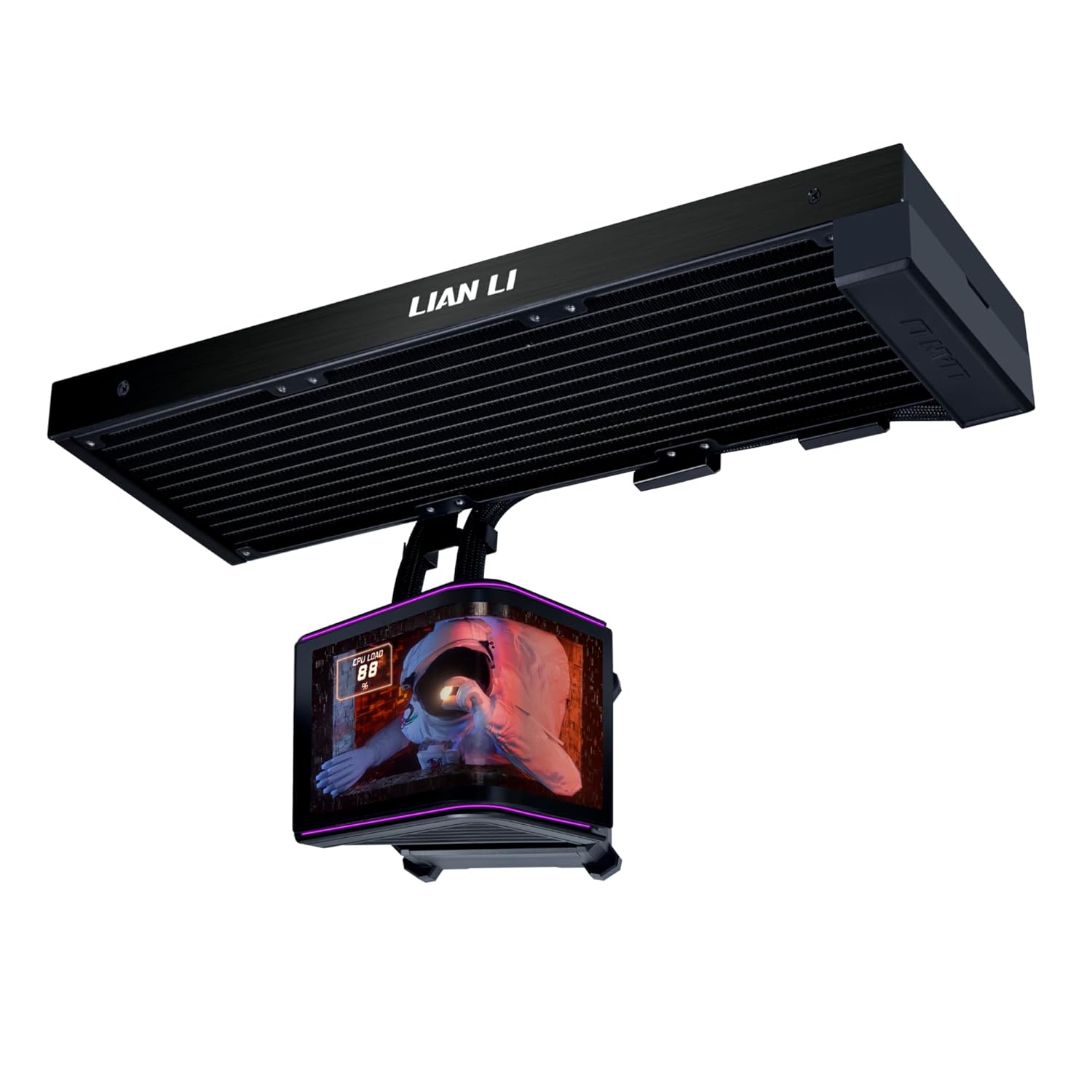 Lian Li Hydroshift II OLED Curved 360 Liquid CPU Cooler - Flexible Slide-Tube Clamp Coolant Pathway - Adjustable 6.67