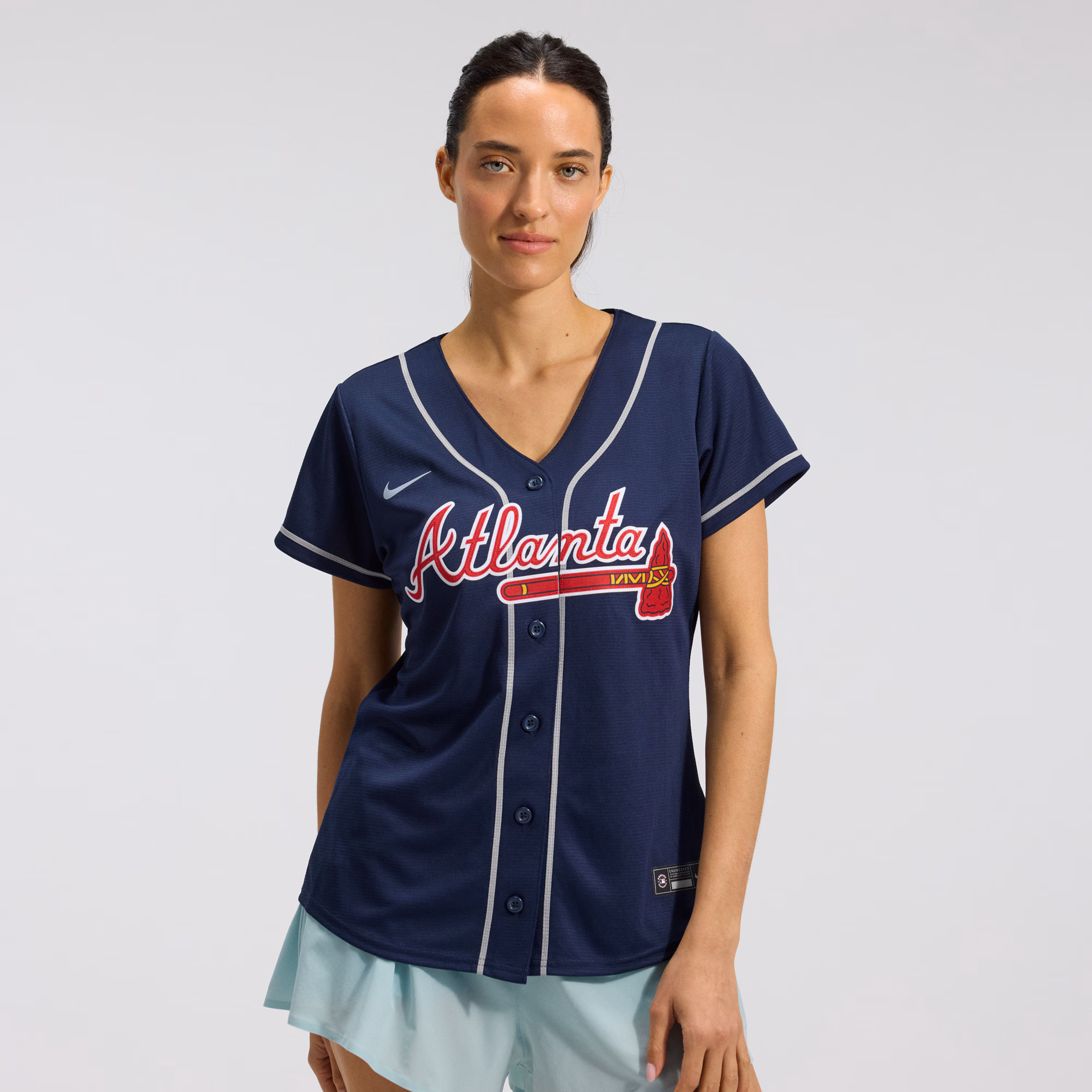 Ronald Acuña Jr. Atlanta Braves Nike Women's Alternate Replica Player Jersey - Navy