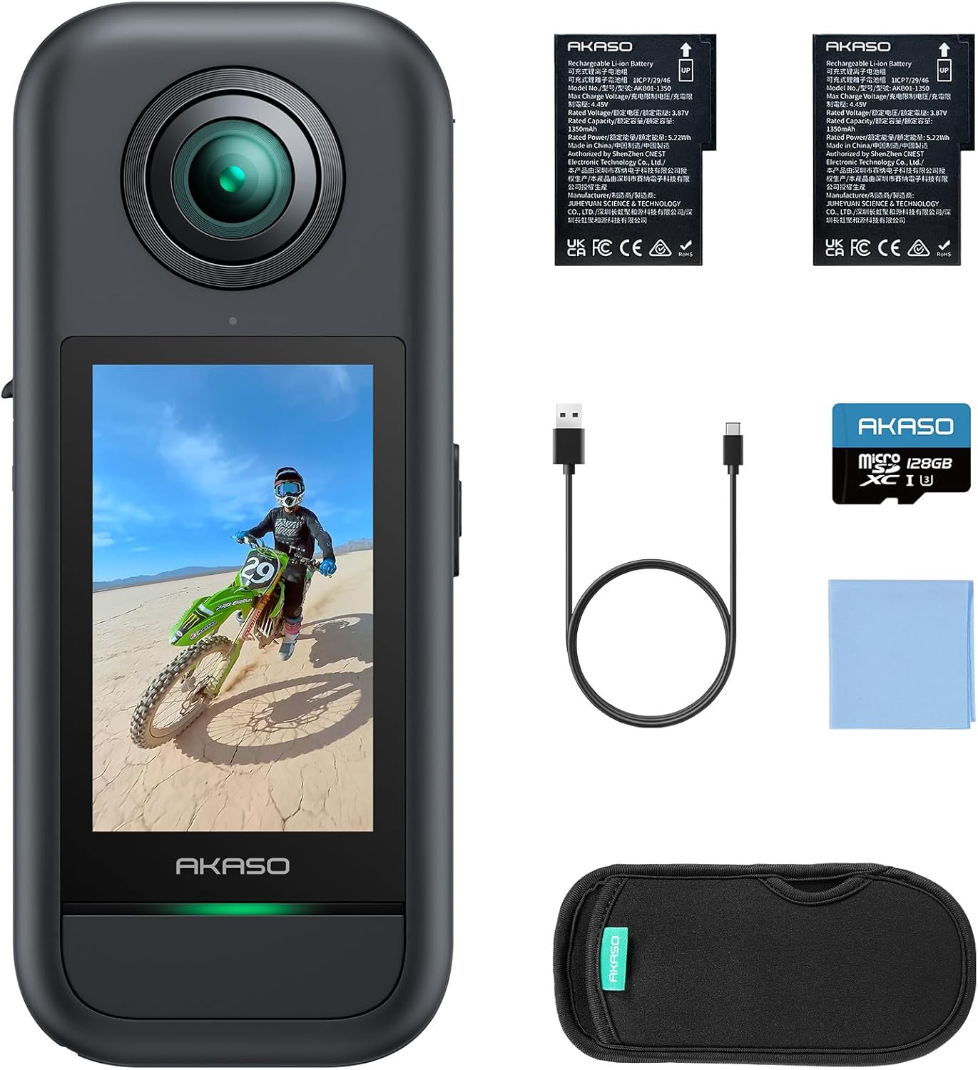 AKASO 360 Weatherproof 360° Action Camera - 5.7K 360 Video with 1/2