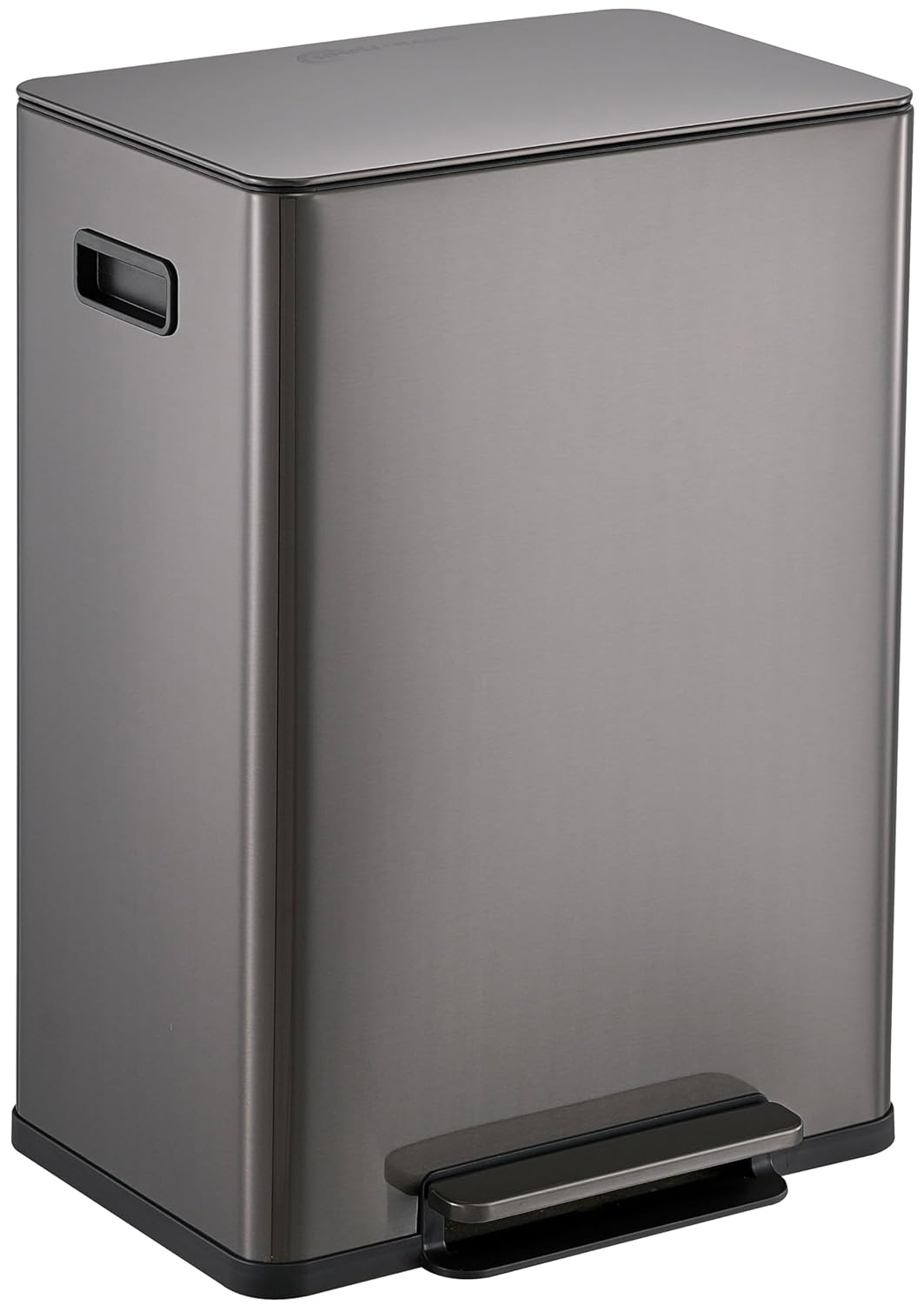 SIMPLI-Magic Infinity Edge 16 Gallon (60L) Kitchen Trash Can - Hands-Free Step Pedal, Soft-Close Lid, Stainless Steel Garbage Can with Removable Inner Bucket, Fingerprint-Resistant Finish