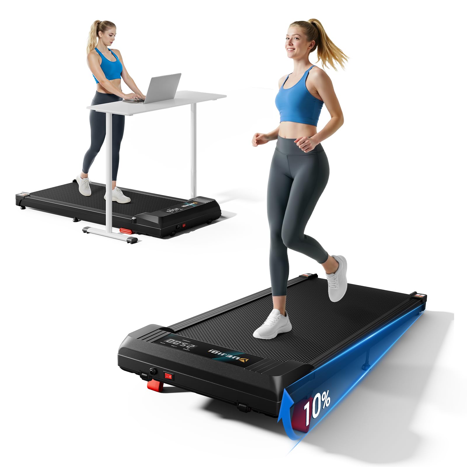 YUEJIQI Walking Pad Treadmill for Home Office with Incline