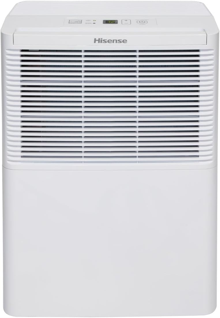 Hisense 25 Pint Small Compact Portable Dehumidifier, Energy Efficient Quiet Humidity Absorber Moisture Extractor for Bathroom Bedroom Room Garage Attic Home Crawl Space Closet