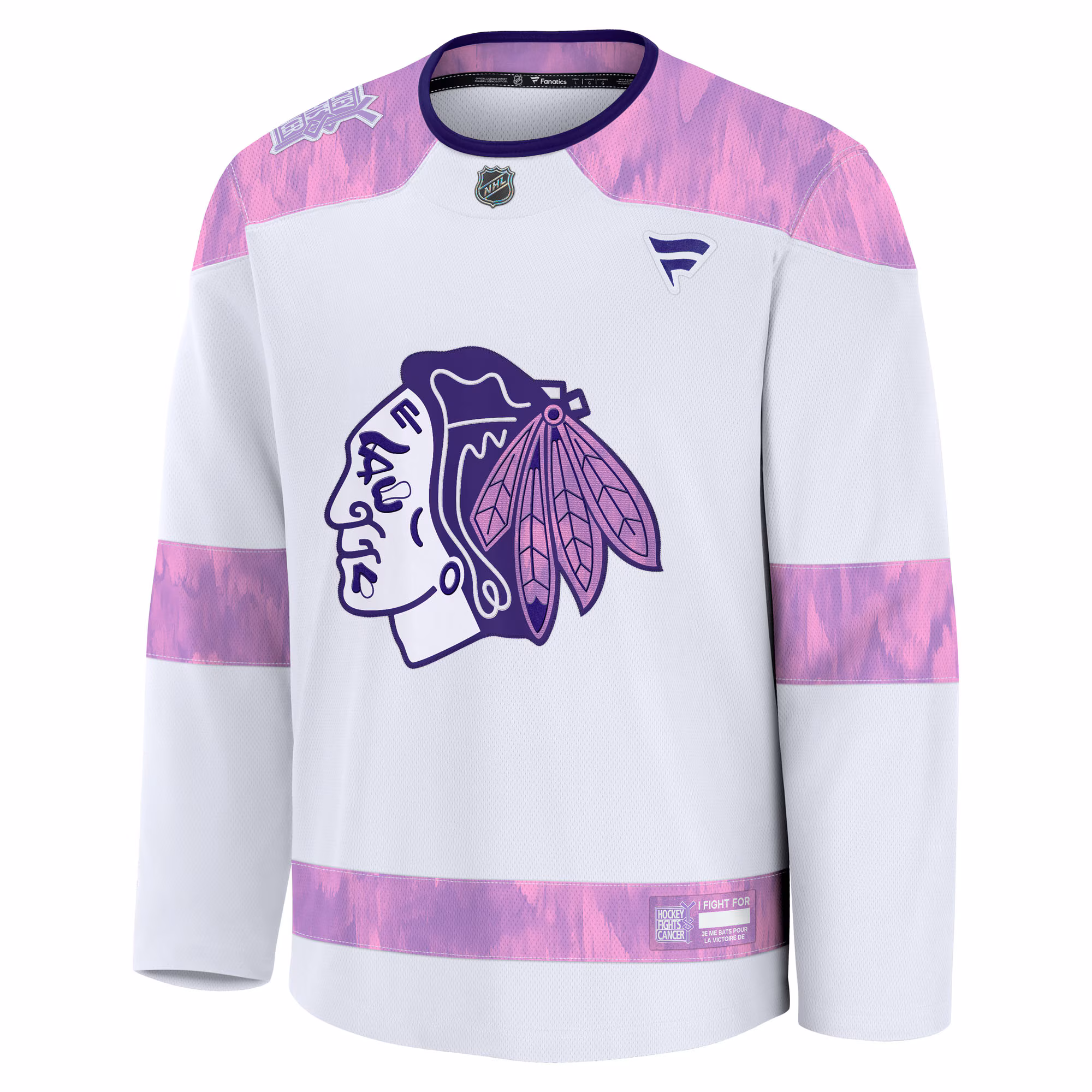 Chicago Blackhawks Fanatics Hockey Fights Cancer Survivor Practice Jersey - White