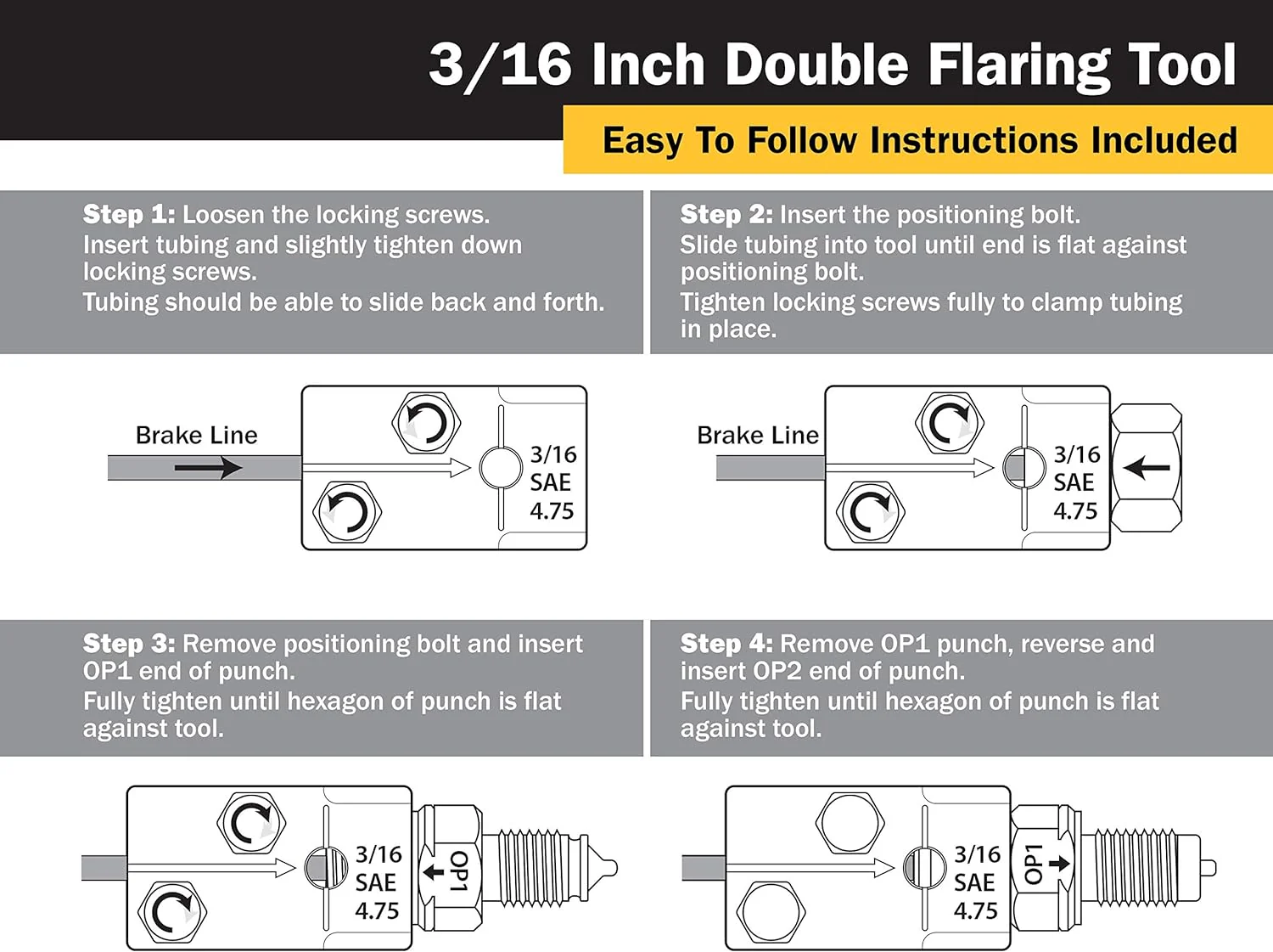 Professional Single, Double, and Bubble Flaring Tool Set, Black