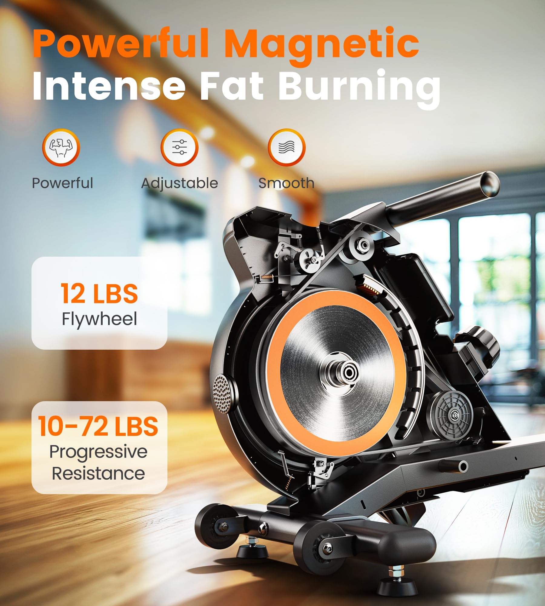 YOSUDA Magnetic Water Rowing Machine with Bluetooth App
