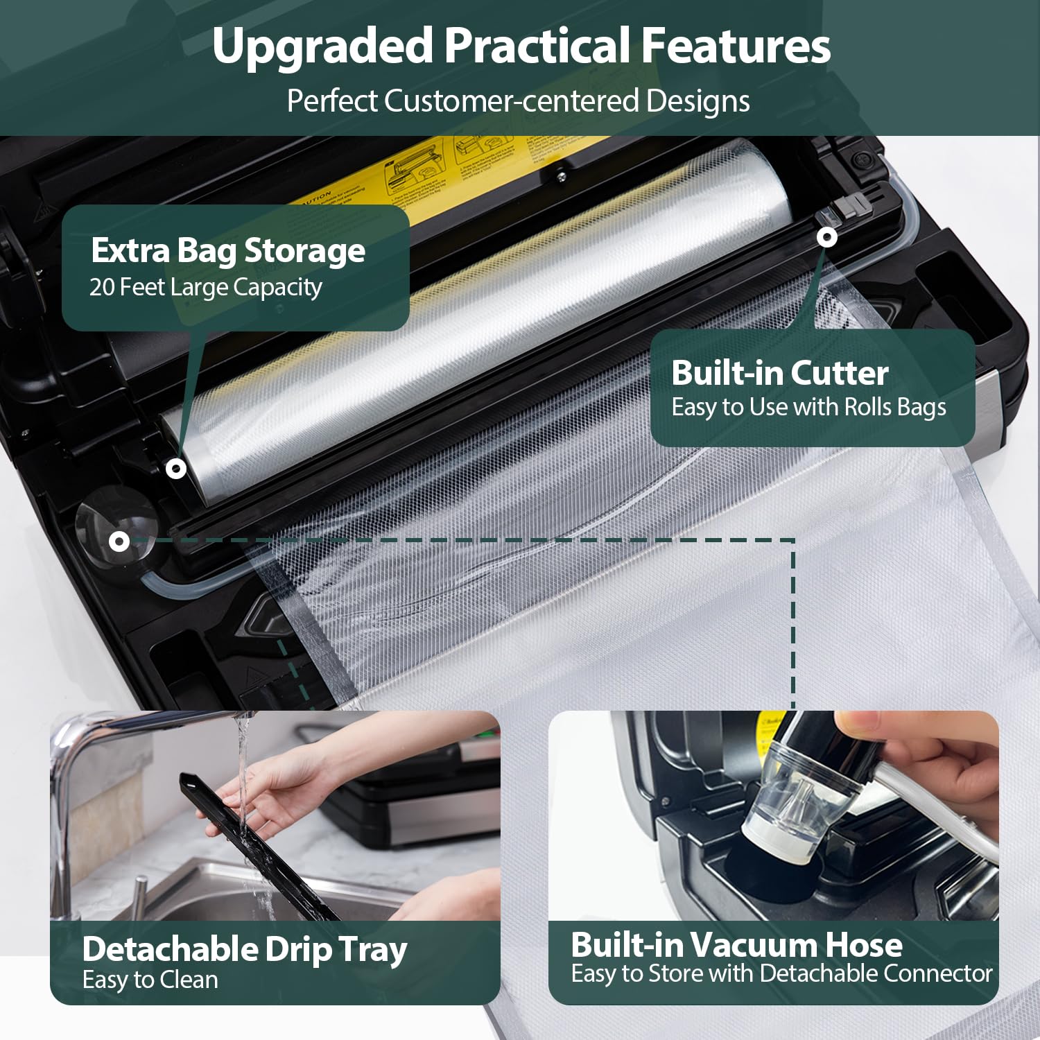 BEELICIOUS PRO 95kPa Vacuum Sealer Machine with AquaLock Technology