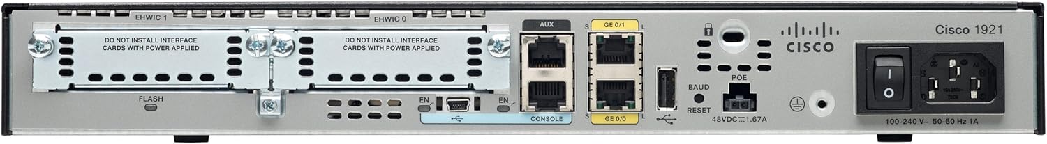 Cisco CISCO1921-SEC/K9 1921 Series 2-Port Integrated Services Router (Renewed)