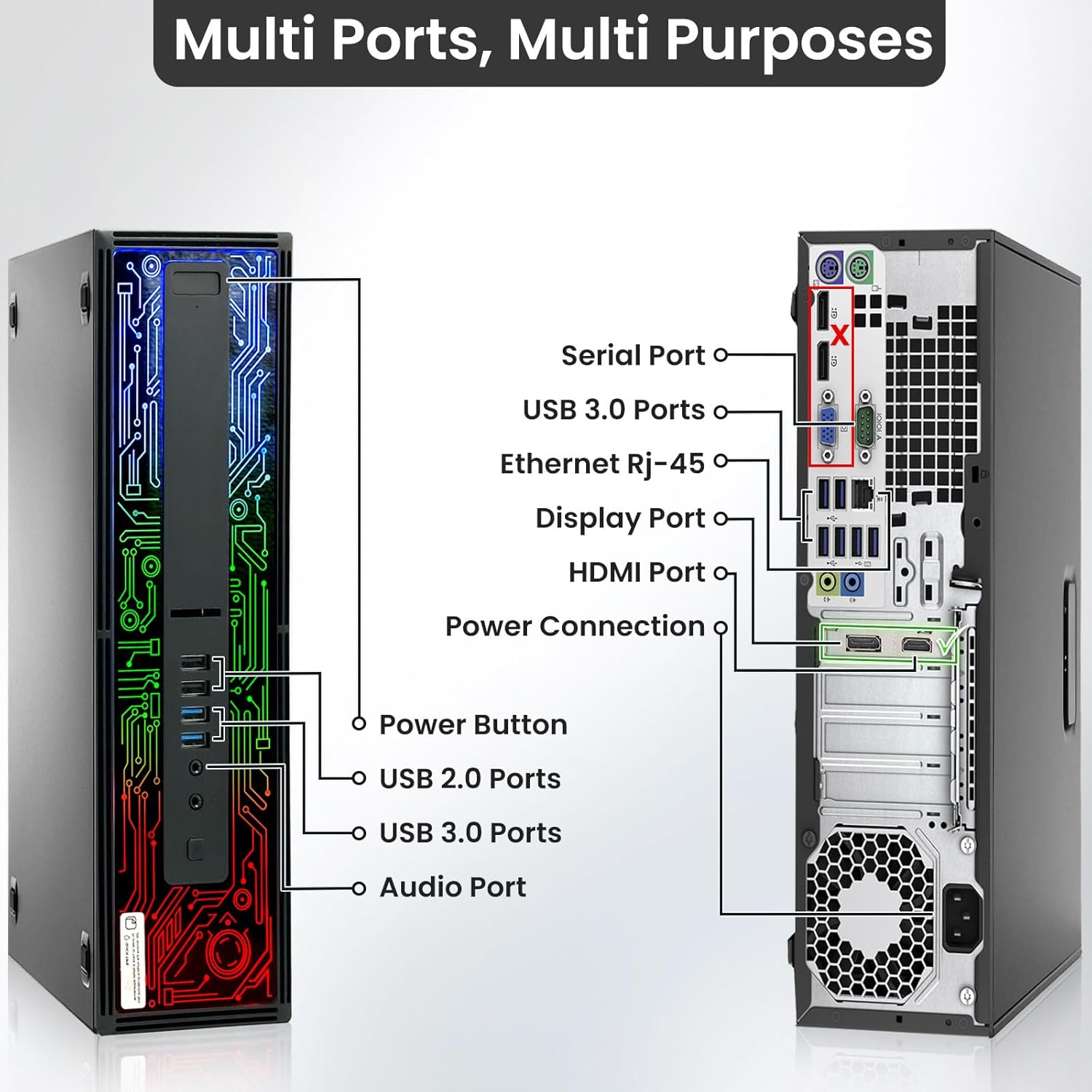 BTO BX8G2 HP RGB Gaming Desktop PC – Intel i5 6th Gen Processor – 16GB DDR4 RAM – 512GB SSD – GeForce GTX 1050 Ti – 22-in Monitor – RGB Keyboard & Mouse – Gaming Computer – Windows 11 Pro (Renewed)