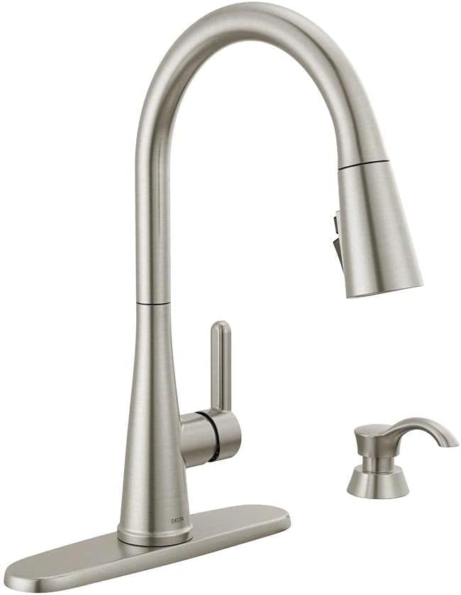 Greydon Single-Handle Pull-Down Sprayer Kitchen Faucet with ShieldSpray and Soap Dispenser in SpotShield Stainless Steel