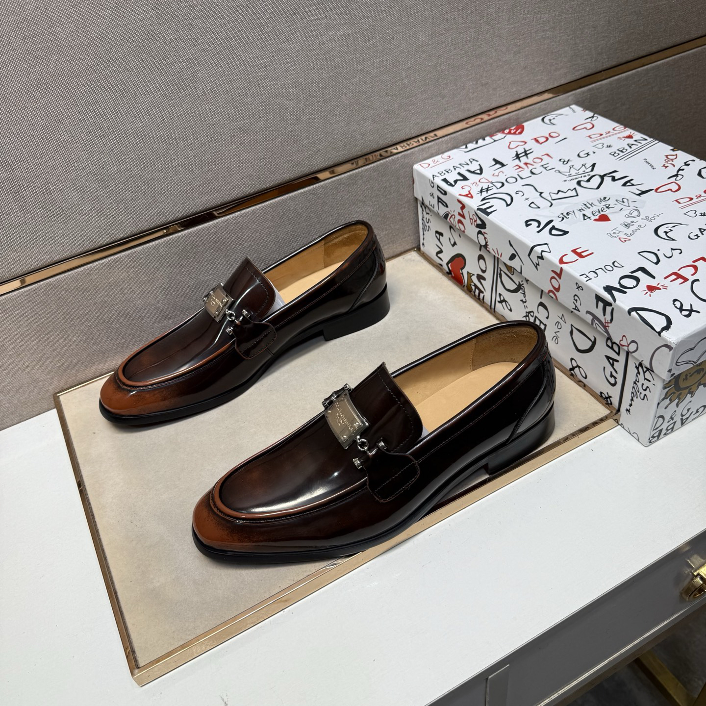 D&G men's leather shoes-90
