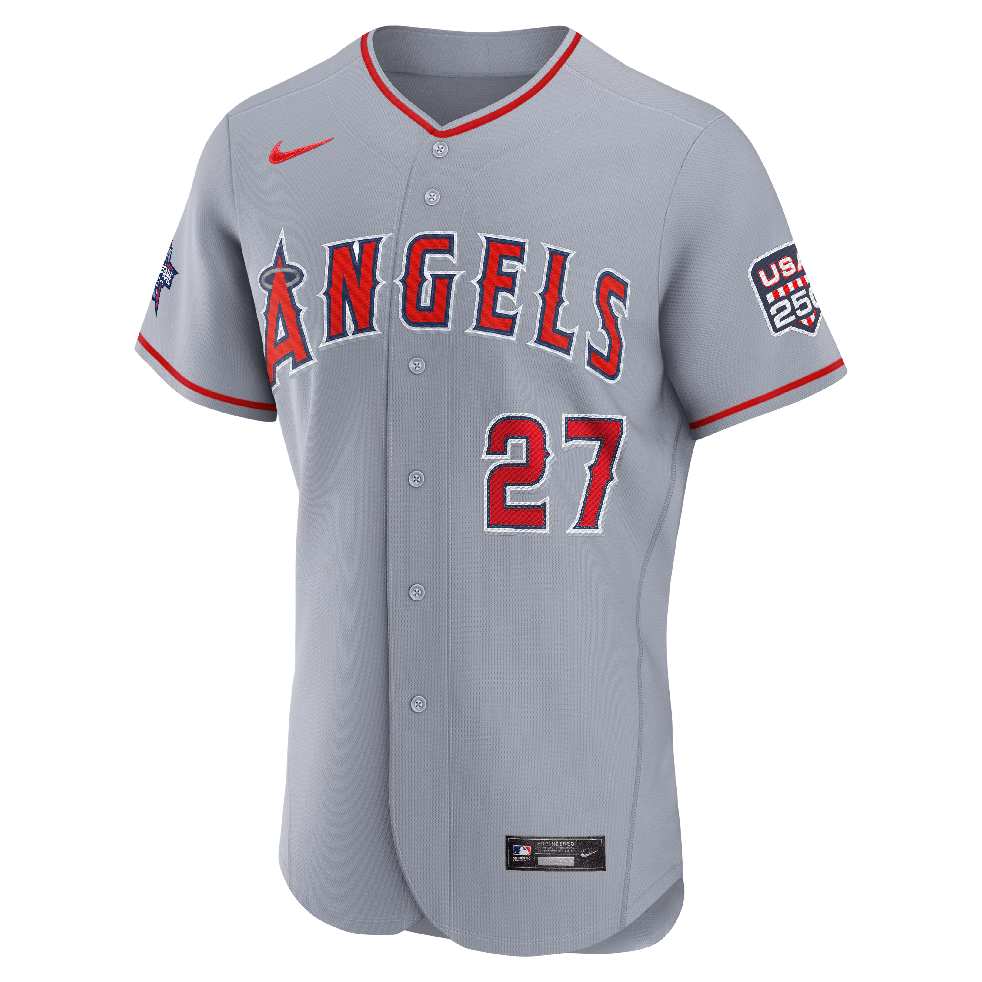 2026 All-Star Game Los Angeles Angels Mike Trout Nike Gray Authentic Jersey