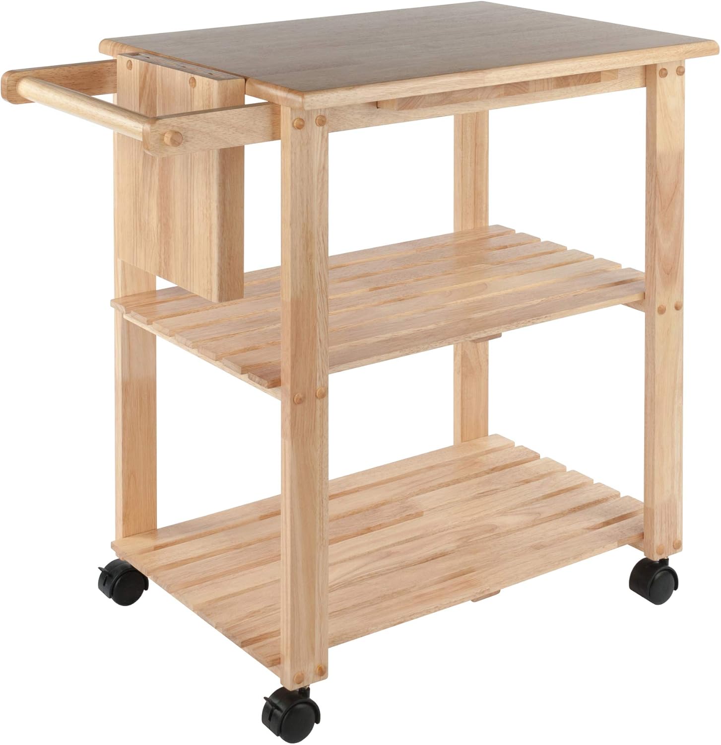 Winsome Mario Kitchen Cart, Rolling Utility & Serving Cart with Wheels for Snacks in Natural, Drinks, Kitchen Essentials, Storage & Organization for the Home or Apartment
