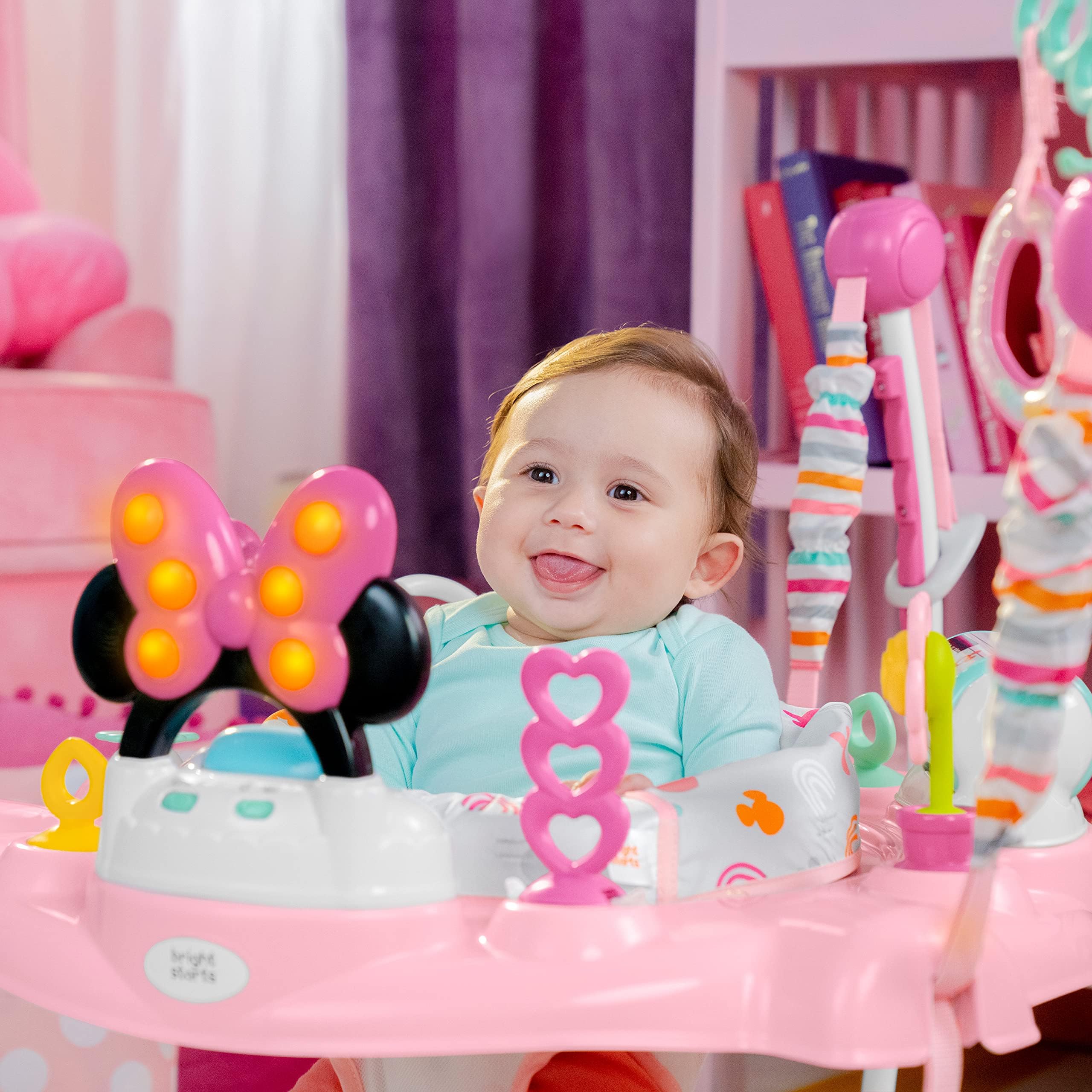 BRIGHT STARTS Minnie Mouse Baby Activity Center Jumper with Toys