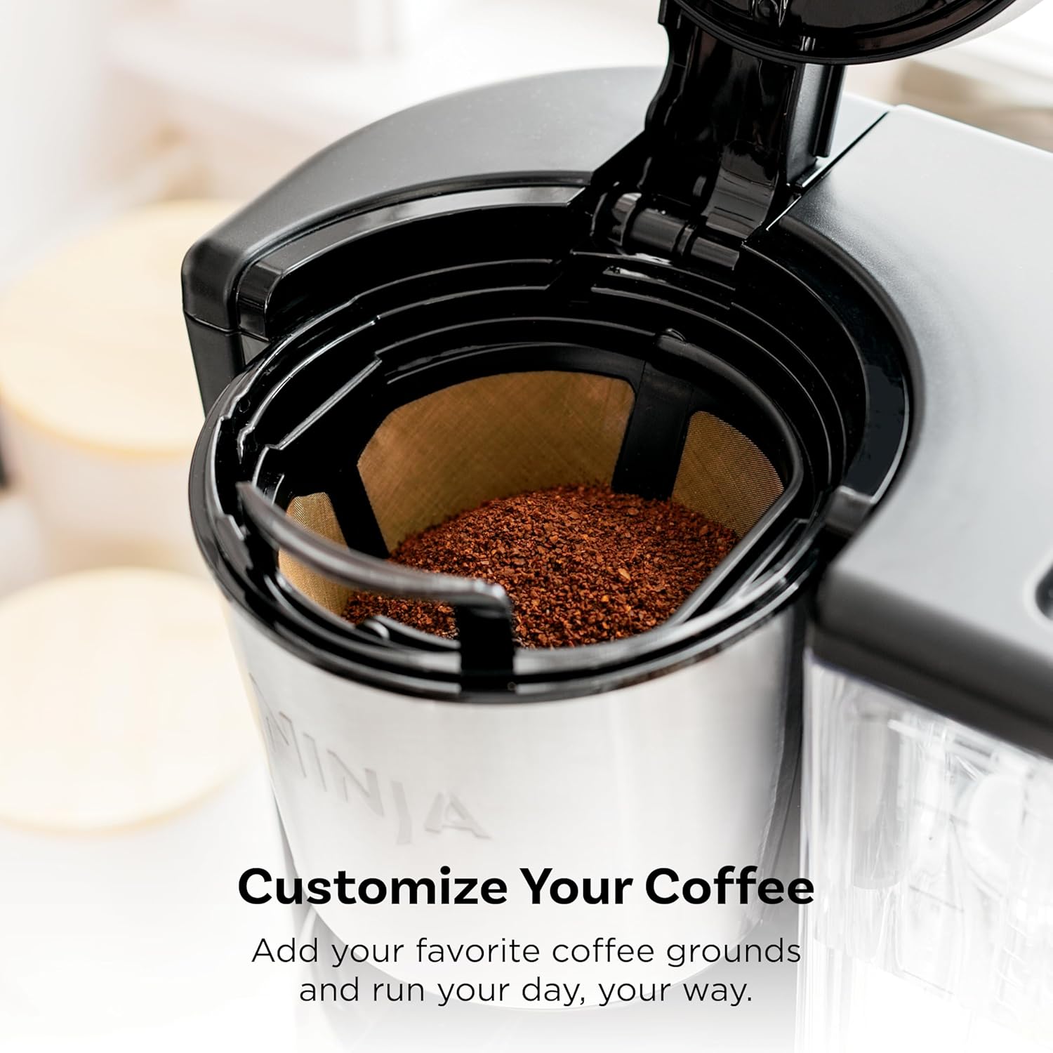 Ninja Fresh Brew™ Drip Coffee Maker, Programmable 14 Cup Glass Carafe, Classic and Rich, 70 Ounces Removable Water Reservoir, Small Batch, Delay, Adjustable Warming Plate, Stainless Steel, CE451
