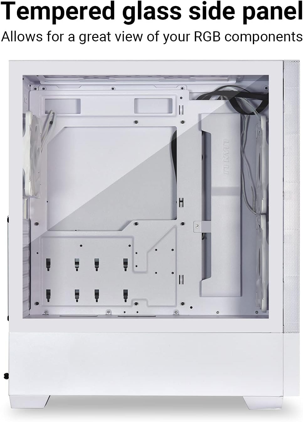 LIAN LI LANCOOL 205 MESH Mid-Tower Gaming PC Case - White, Mesh Front Panel, Tempered Glass Side Panel, 3 Pre-Installed ARGB PWM Fans, Water-Cooling Ready