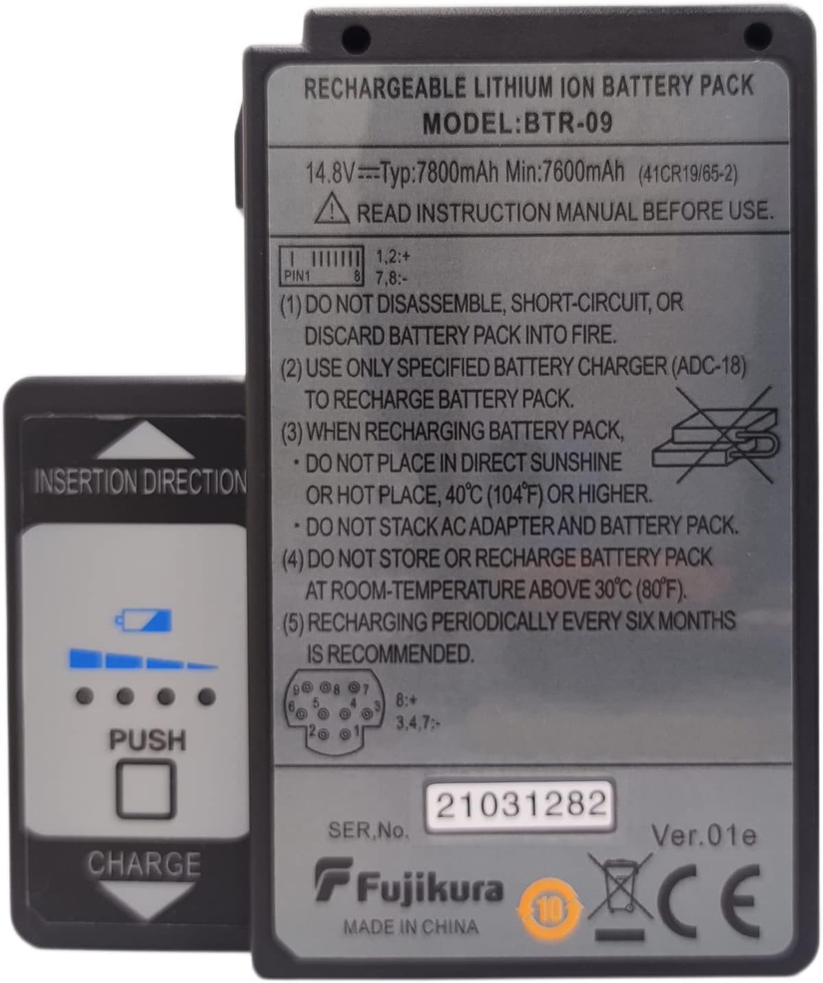 7800mAh 14.8V BTR-09 Battery with Charger Sets for Fujikura FSM-70S FSM-70S+ FSM-80S FSM-70R Fusion Splicer