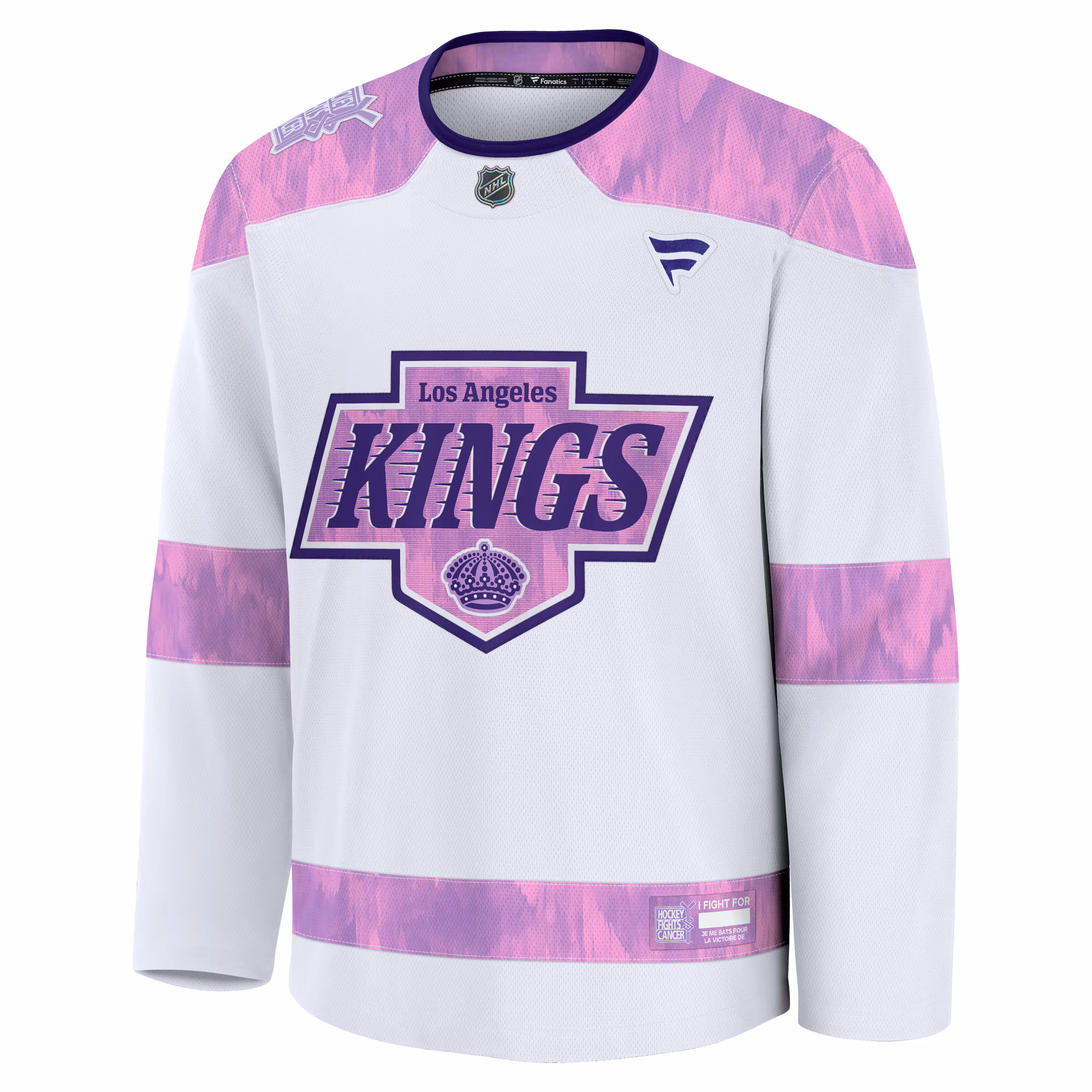 Los Angeles Kings Fanatics Hockey Fights Cancer Survivor Practice Jersey - White