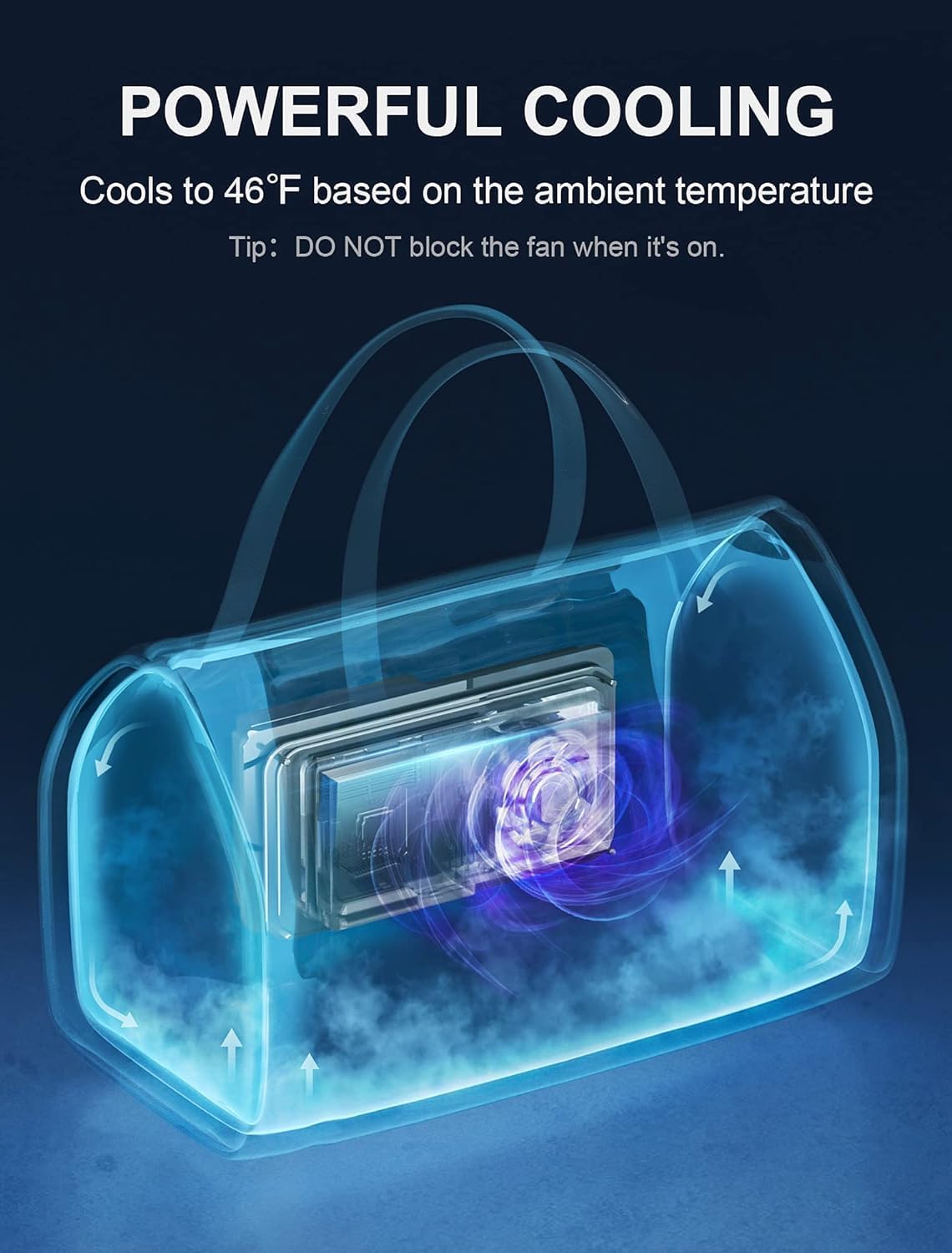 Electric Cooler Bag, 12V Thermoelectric Cooler Warmer Plug in for Vehicles, Portable Refrigerator for Car, RV, and Camping Use, 18L/20 Cans Capacity, Blue