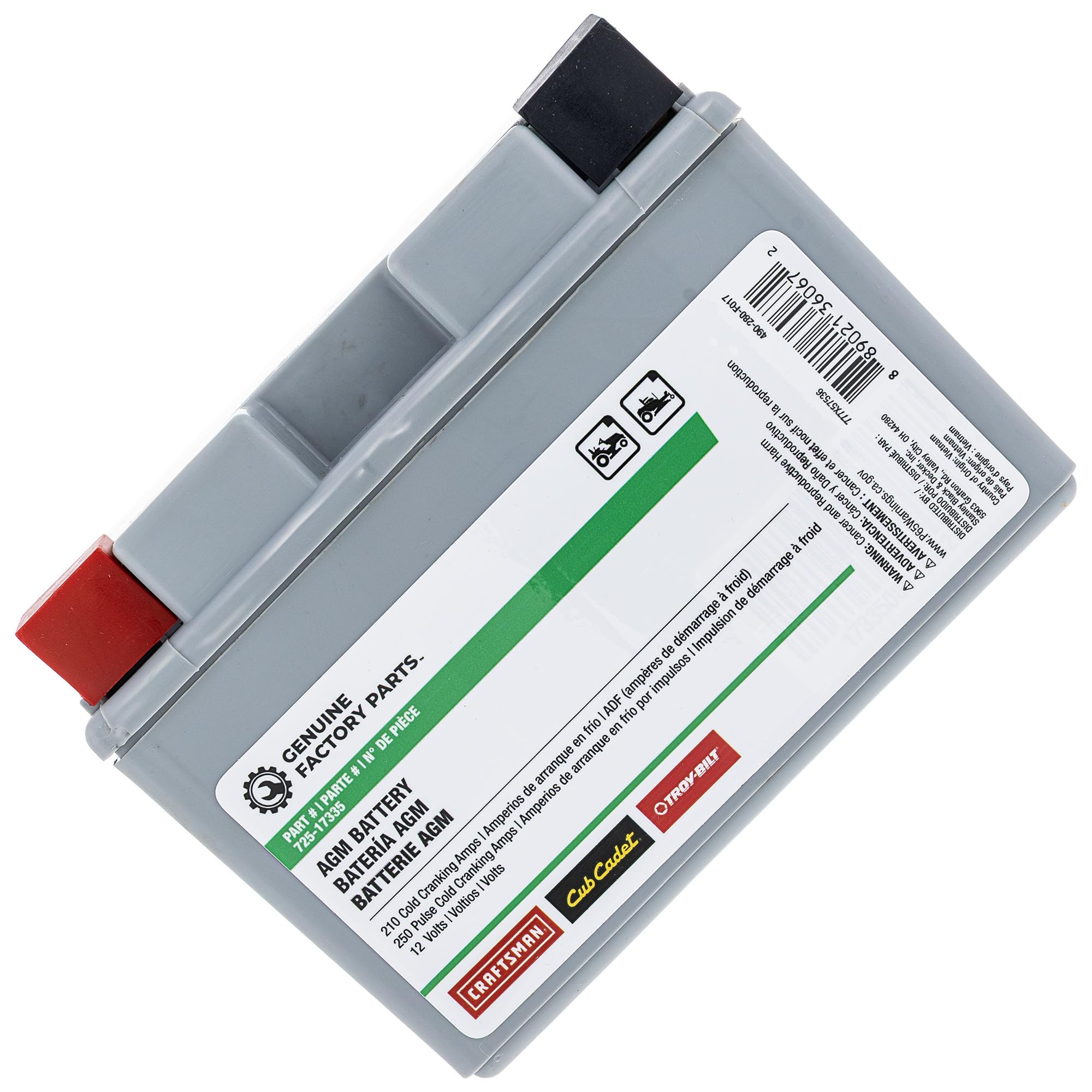 CUB CADET 490-280-F017 Battery 210CCA for Ultima Models