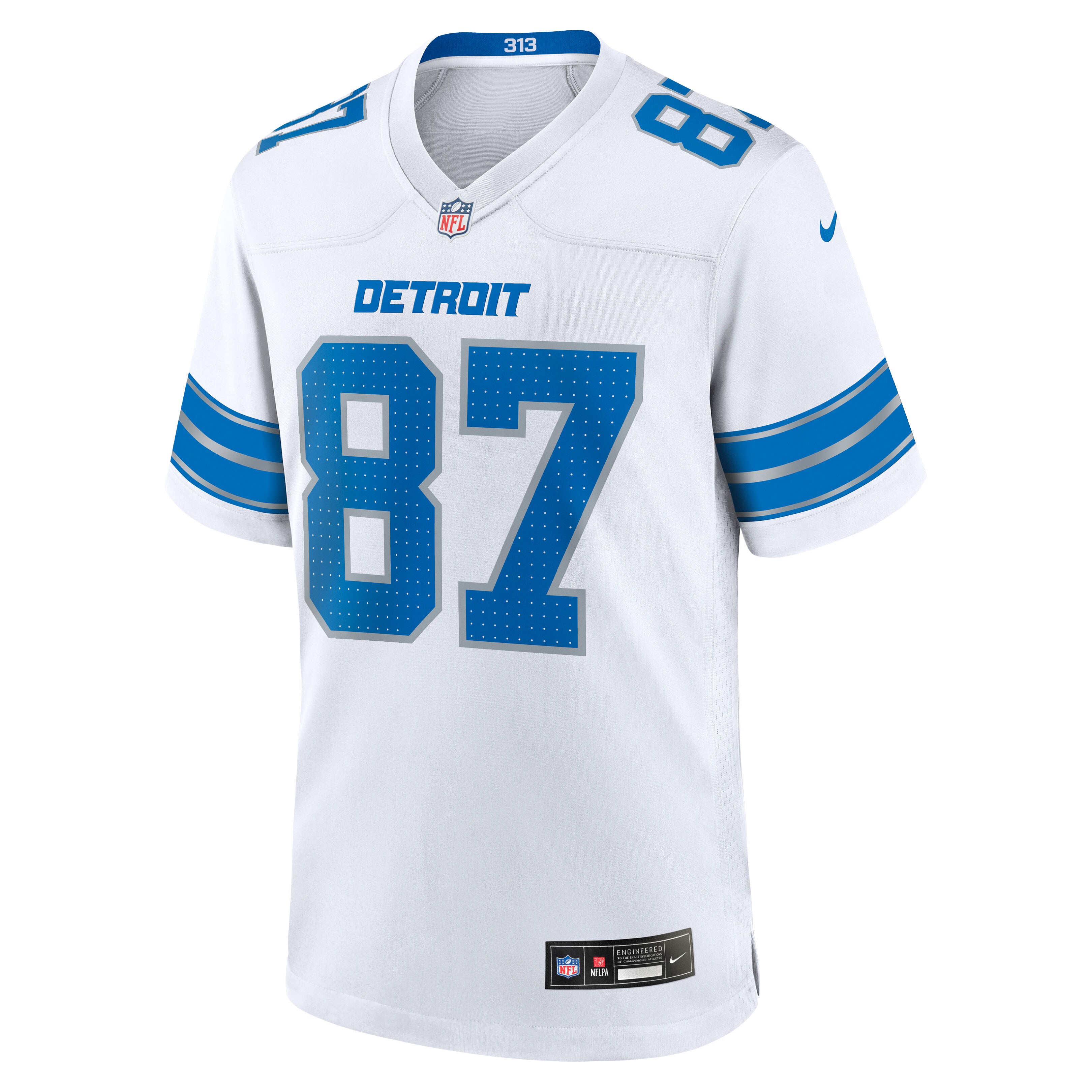 Sam LaPorta Detroit Lions Nike White Game Jersey -  White