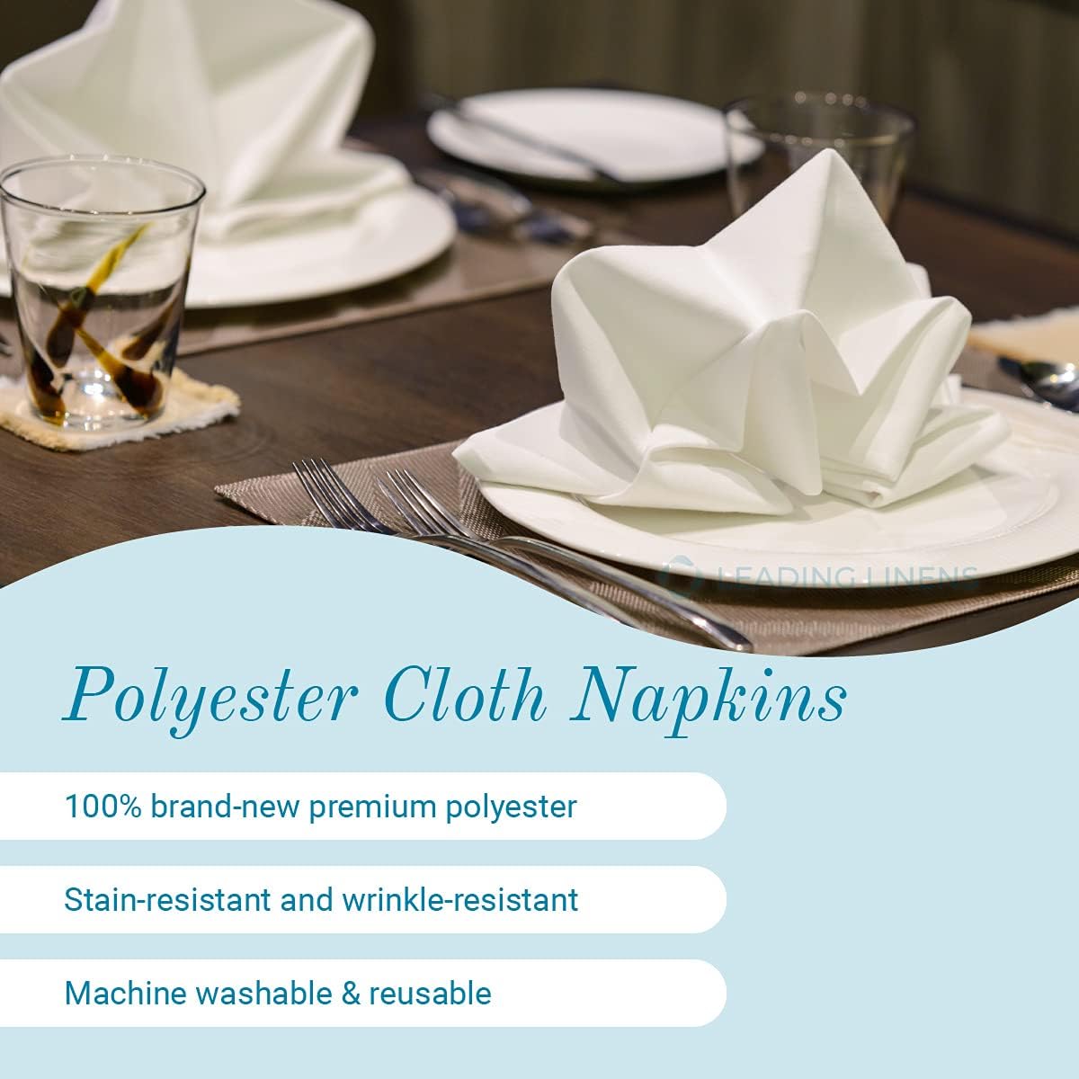 Polyester Cloth Napkins - Washable Soft Table Linens - Durable & Elegant for Dining, Restaurants, Weddings, Events, Rentals, Banquets, & Parties - Premium Quality Set of 250, Red, 20