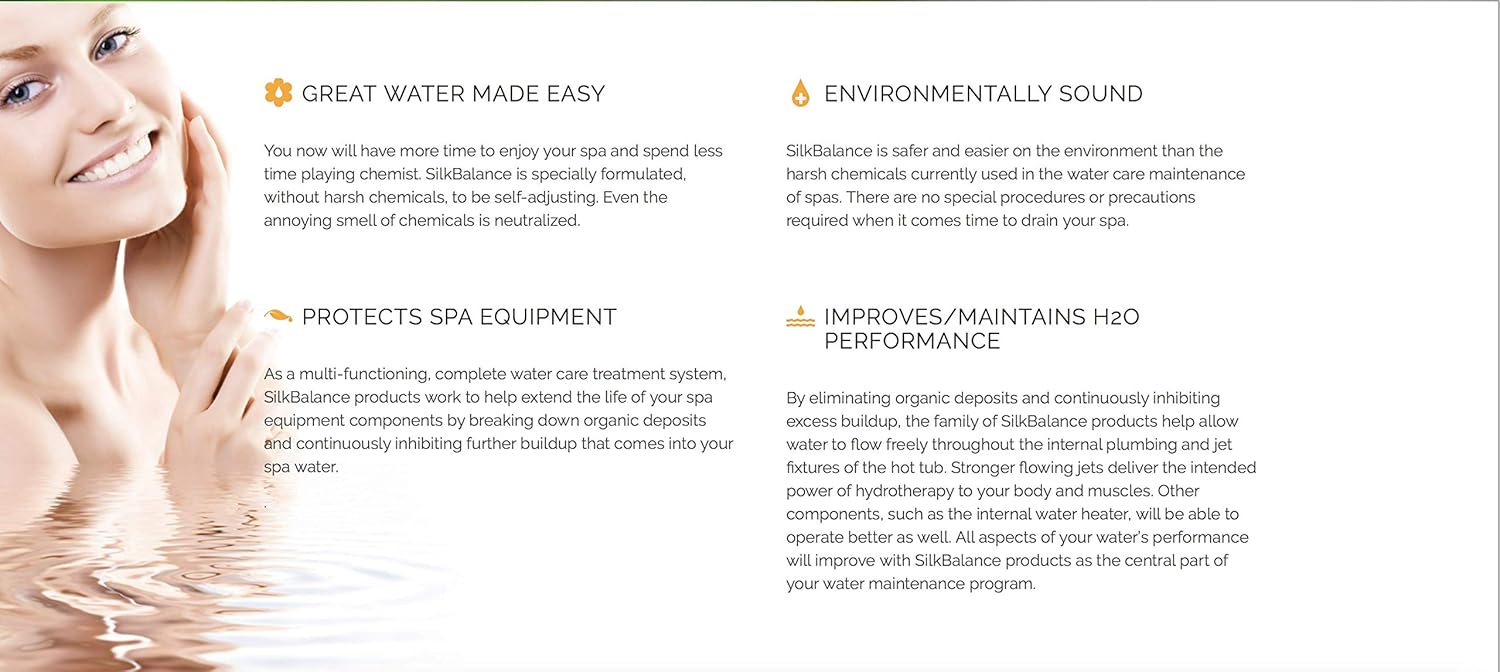 Natural Hot Tub Water Care - 4-Month Supply - Weekly Spa Maintenance -Balancer, Clarifier, Conditioner - Simple, Soft, & Safe Water