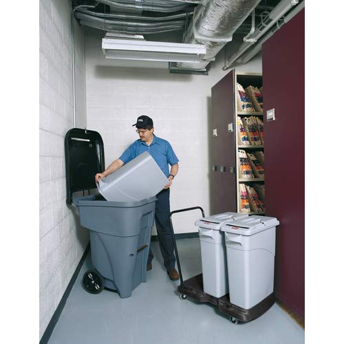 Rubbermaid Commercial Products BRUTE Rollout Plastic Trash/Garbage Can/Bin with Wheels 65 Gal for Restaurants/Hospitals/Offices/Back of House/Warehouses/Home