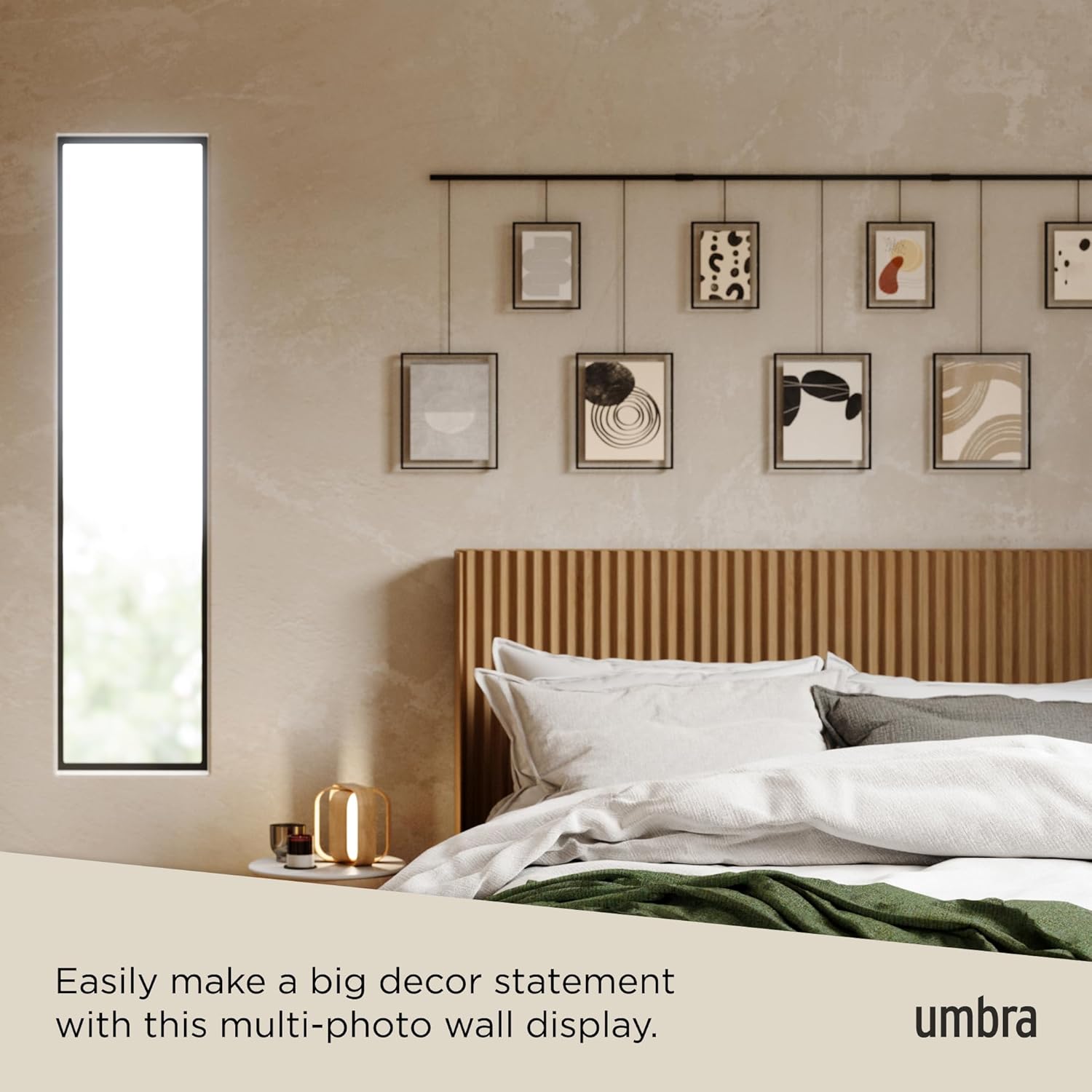 Umbra Exhibit Picture Frame Gallery Set, Adjustable Wall Collage Displays Nine Photos (Four 5x7