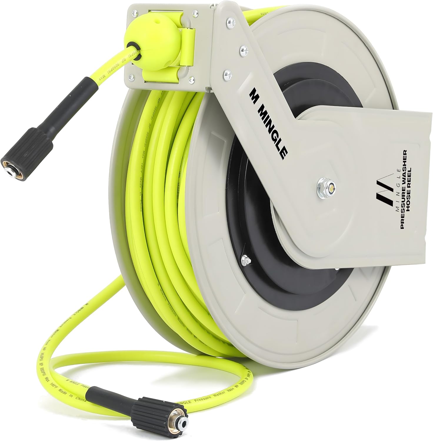 M MINGLE Retractable Pressure Washer Hose Reel, 1/4