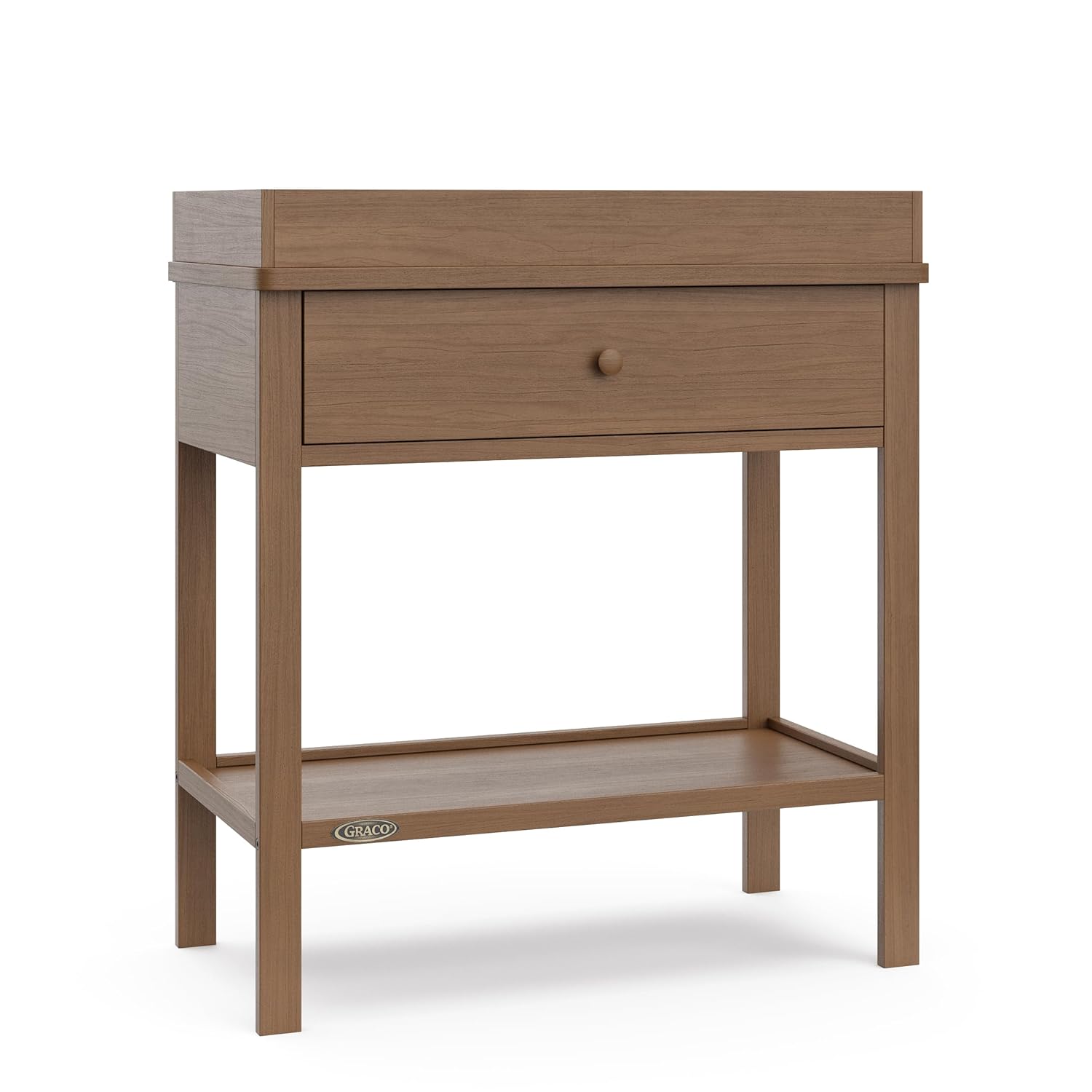 Graco Storage Baby Changing Table (Hazelnut) - GREENGUARD Gold Certified, Changing Table with Drawer, Changing Table Topper, Perfect for Any Nursery Decor