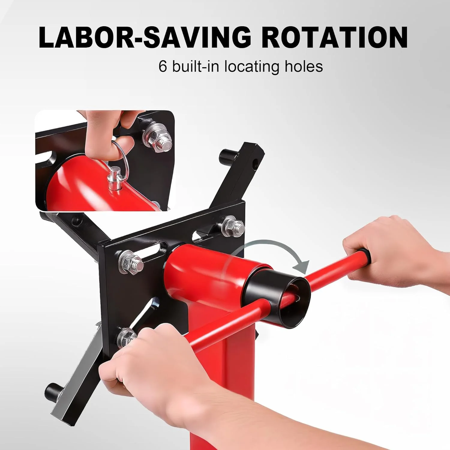 Rotating Engine Stand: Removable Oil Pan and Magnetic Tray, Turbine Turntable, 2 Brake Caster Lockable Wheels, 1,000 Lbs Capacity