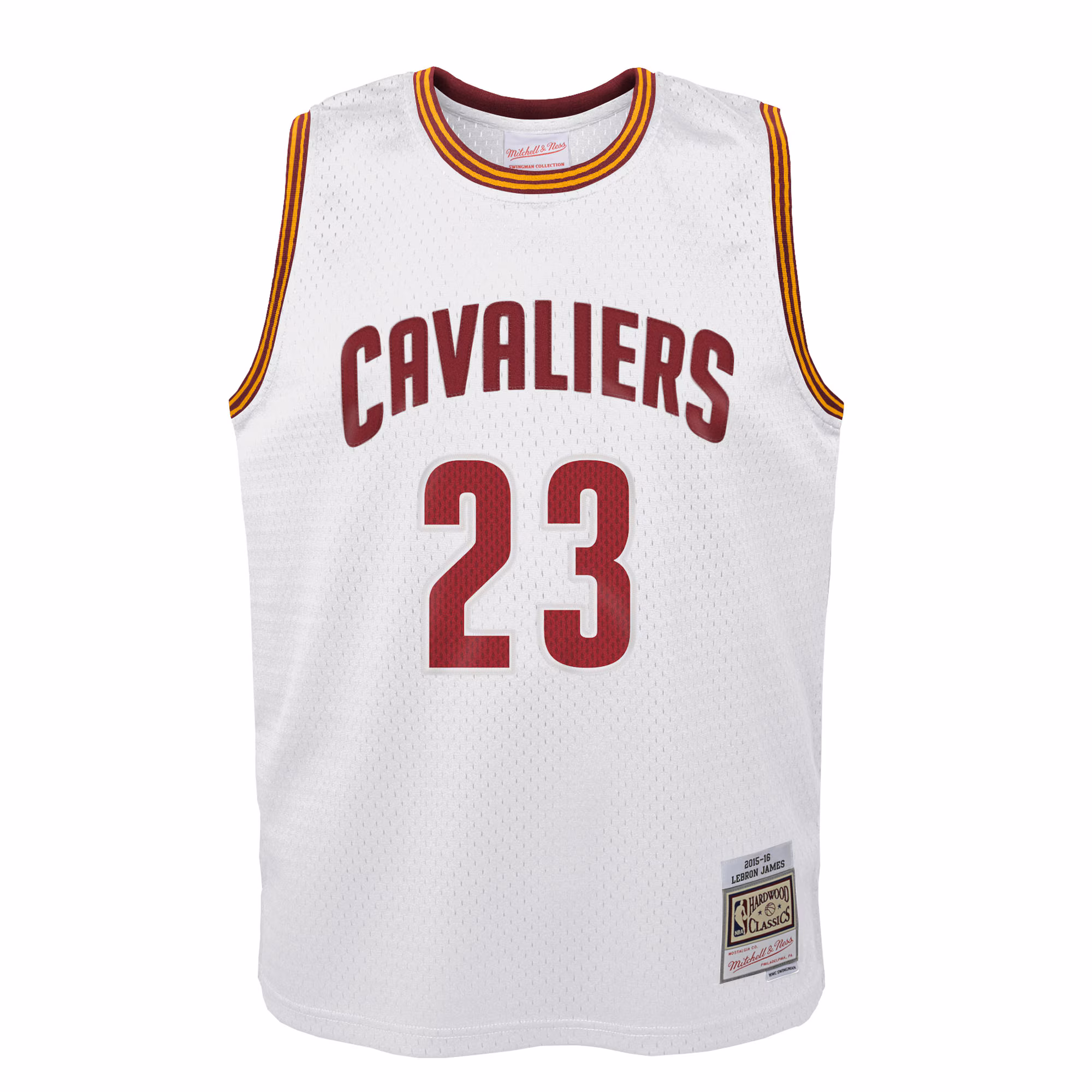 LeBron James Cleveland Cavaliers Mitchell & Ness Youth 2015-16 Hardwood Classics Swingman Throwback Home Jersey - White