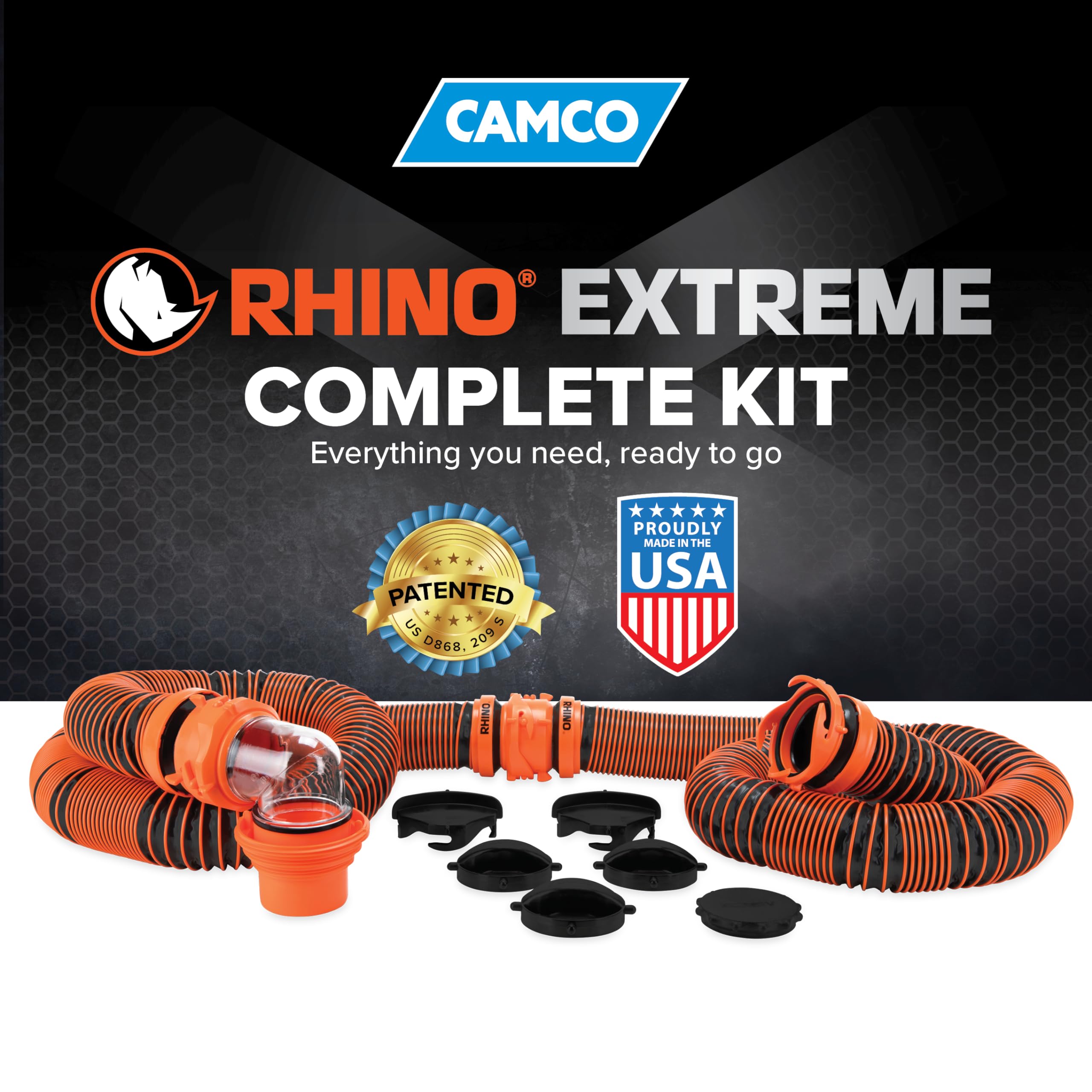 CAMCO RhinoEXTREME 20' RV Sewer Hose Kit with Adapter