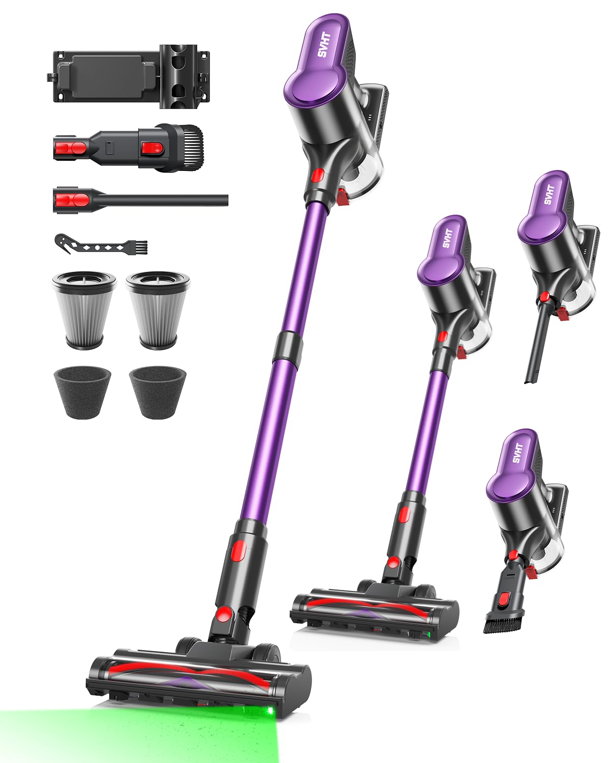 SVHT Cordless Vacuum Cleaner 500W 45KPA, 50Mins Runtime