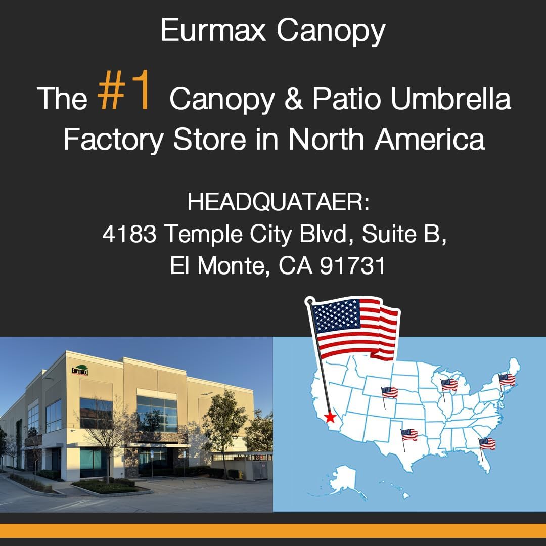 Eurmax USA 10x20 Pop Up Canopy Replacement Top,Universal Instant Canopy Cover ONLY,Heavy Duty UPF 50+ UV Protection,Water & Wind Resistant Tarp,30+ Colors Available,Bonus 4 Sand Bags (White)
