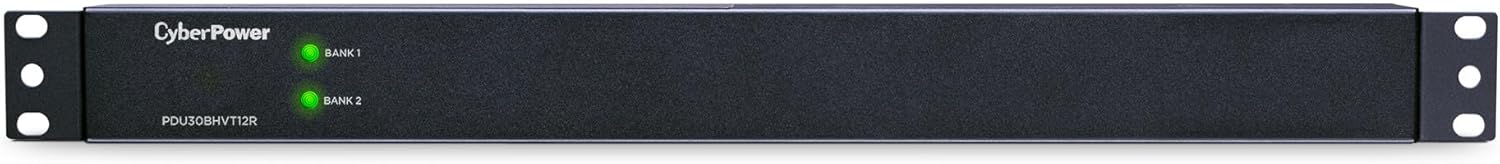 CyberPower PDU30BHVT12R Basic PDU, 200 – 230V/30A (Derated to 24A), 12 Outlets, 10ft Power Cord, 1U Rackmount