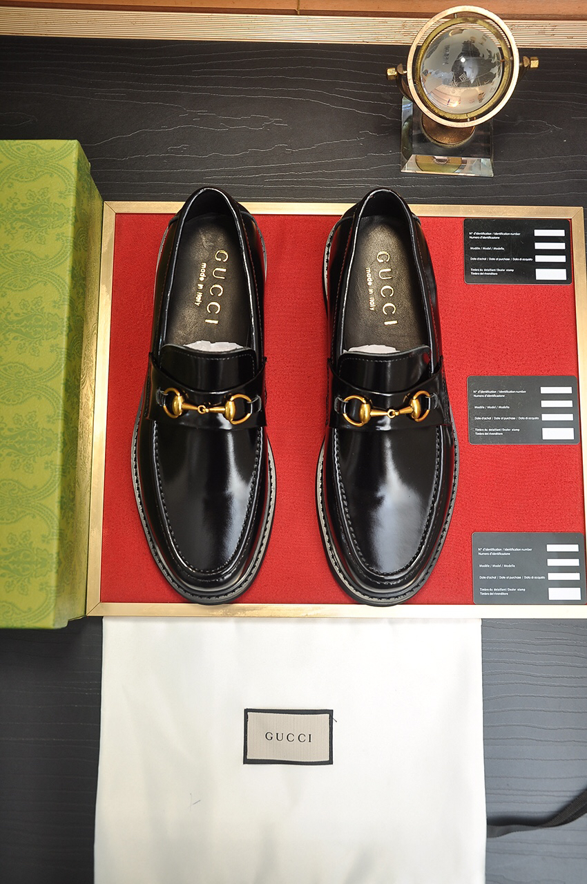 Gucci men's leather shoes-23