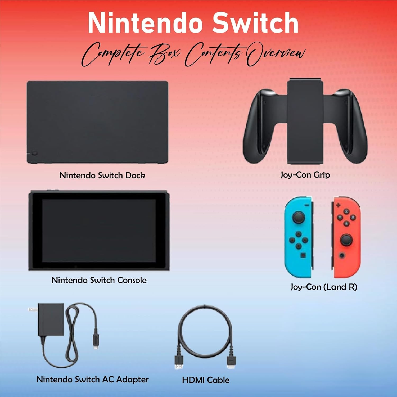 Nintendo Switch with Neon Blue and Neon Red Joy‑Con V2 (Red & Blue Switch)