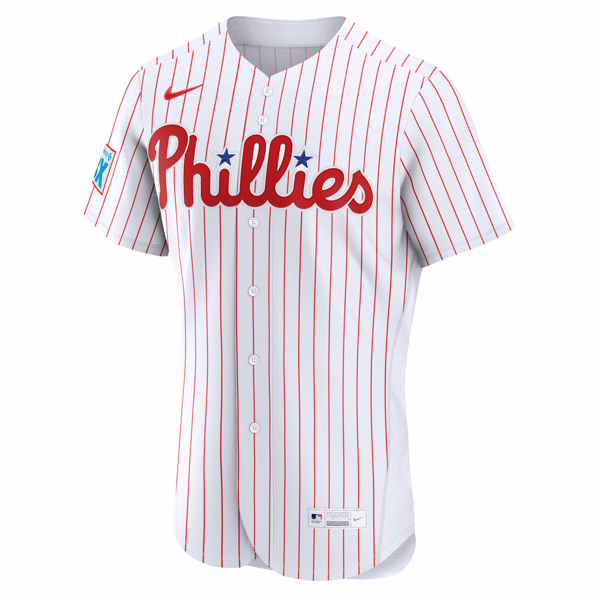 Philadelphia Phillies Nike Home Sponsor Patch Authentic Jersey - White
