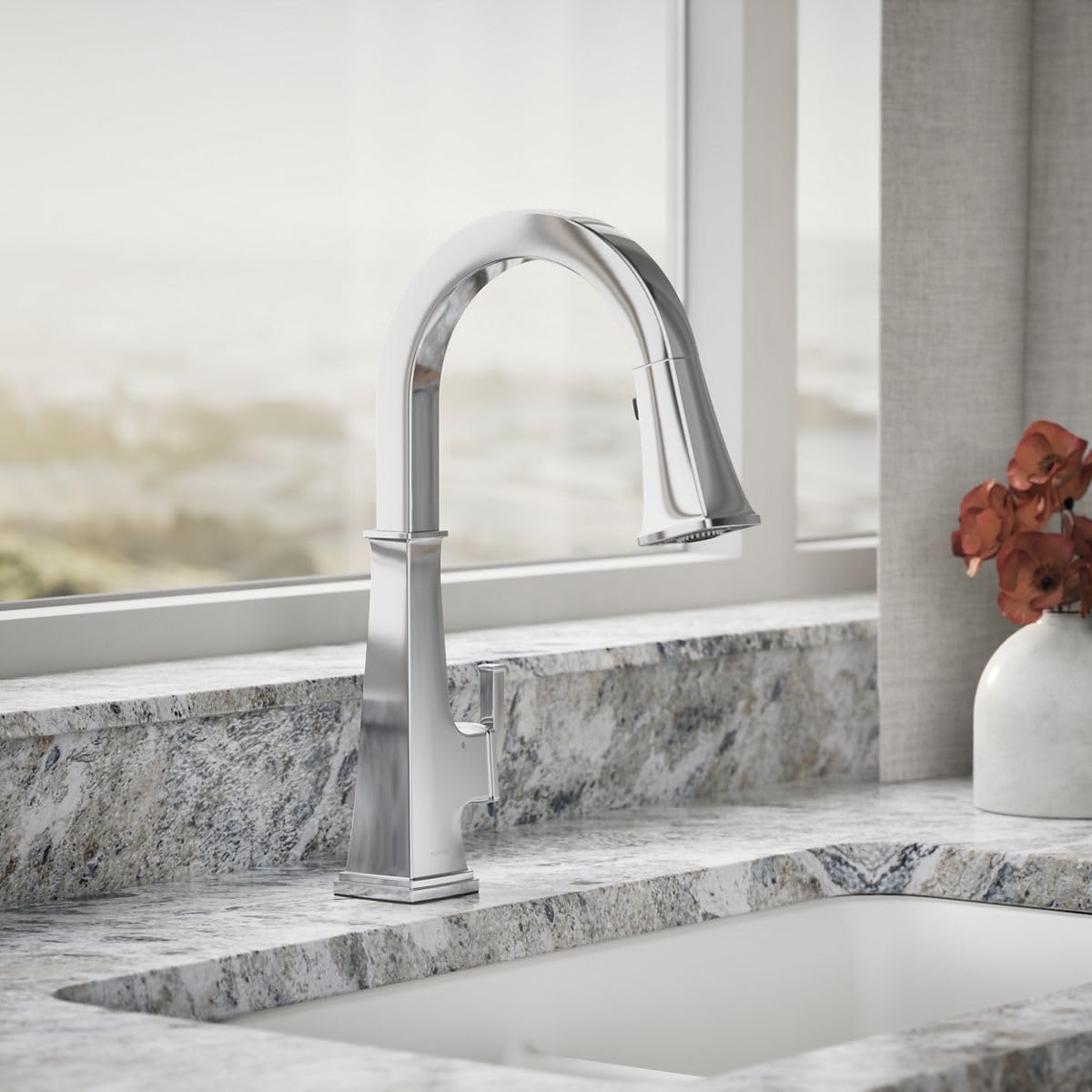 Kohler 23832-WB-CP Riff Voice-Activated Sink, Touchless Kitchen Faucet with Pull Down Sprayer, Polished Chrome