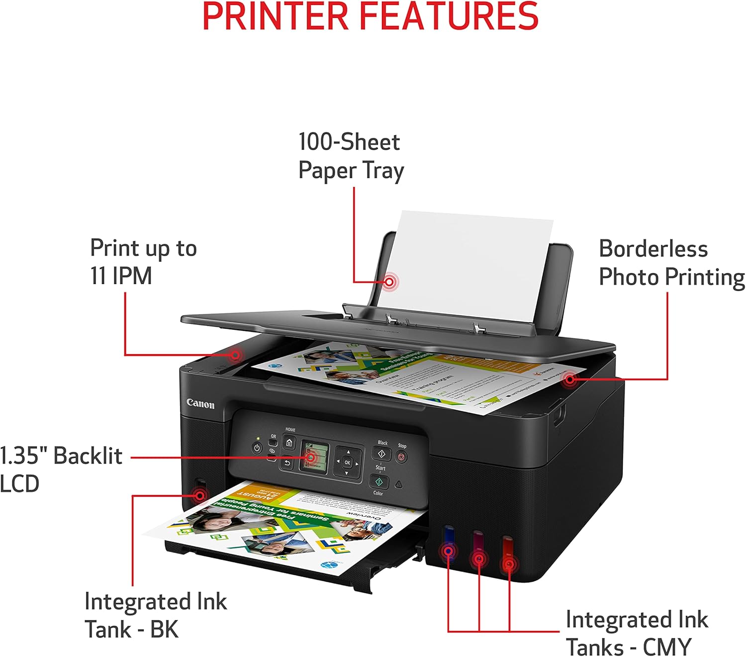 Canon MegaTank G3270 All-in-One Wireless Inkjet Printer, Home Use, Print, Scan and Copy