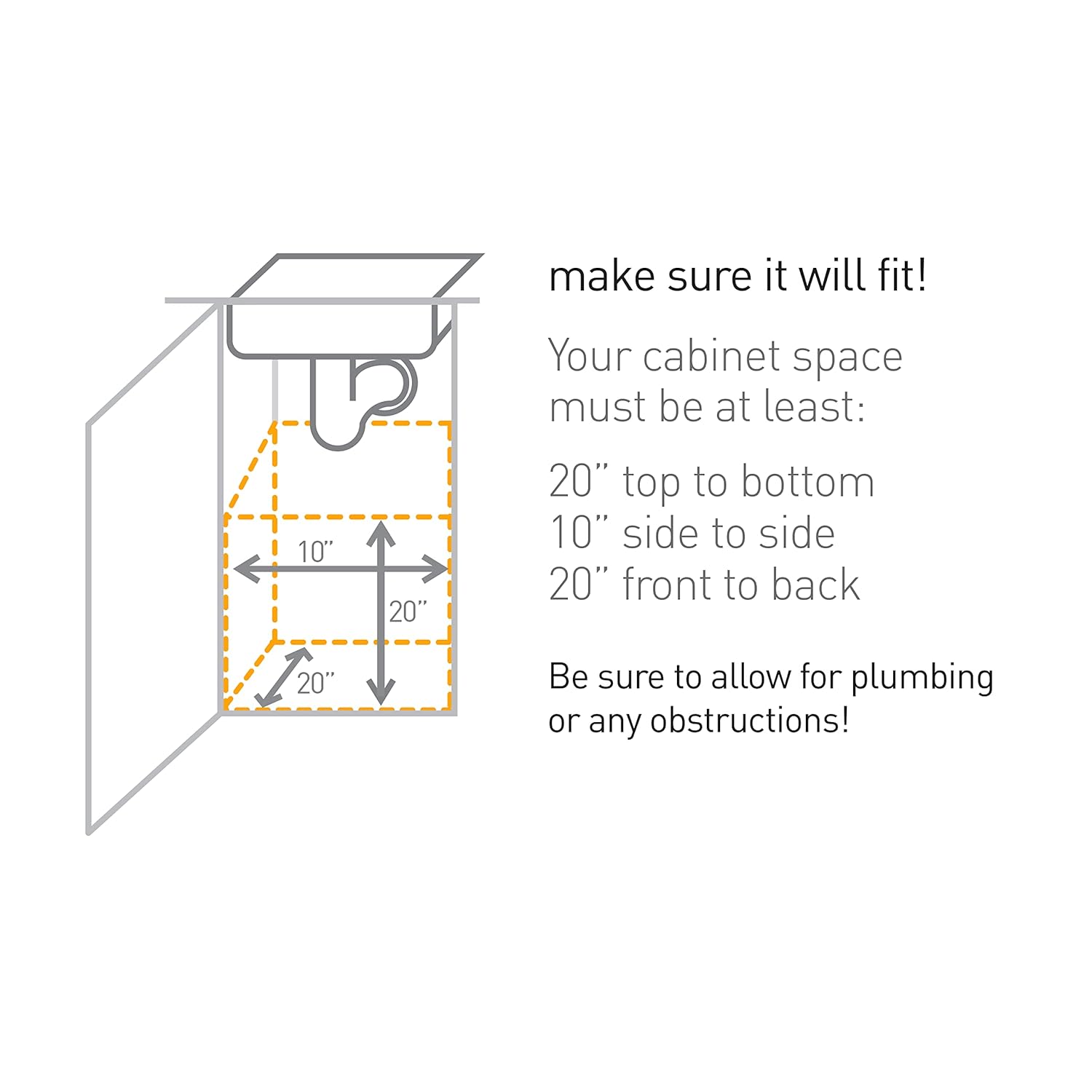 simplehuman Under Counter Pull-Out Can, 30L / 8 Gallon In-Cabinet Trash Can, Heavy-Duty Steel Frame, Commercial-Grade Ball-Bearing Tracks, Hides Trash Inside the Cabinet