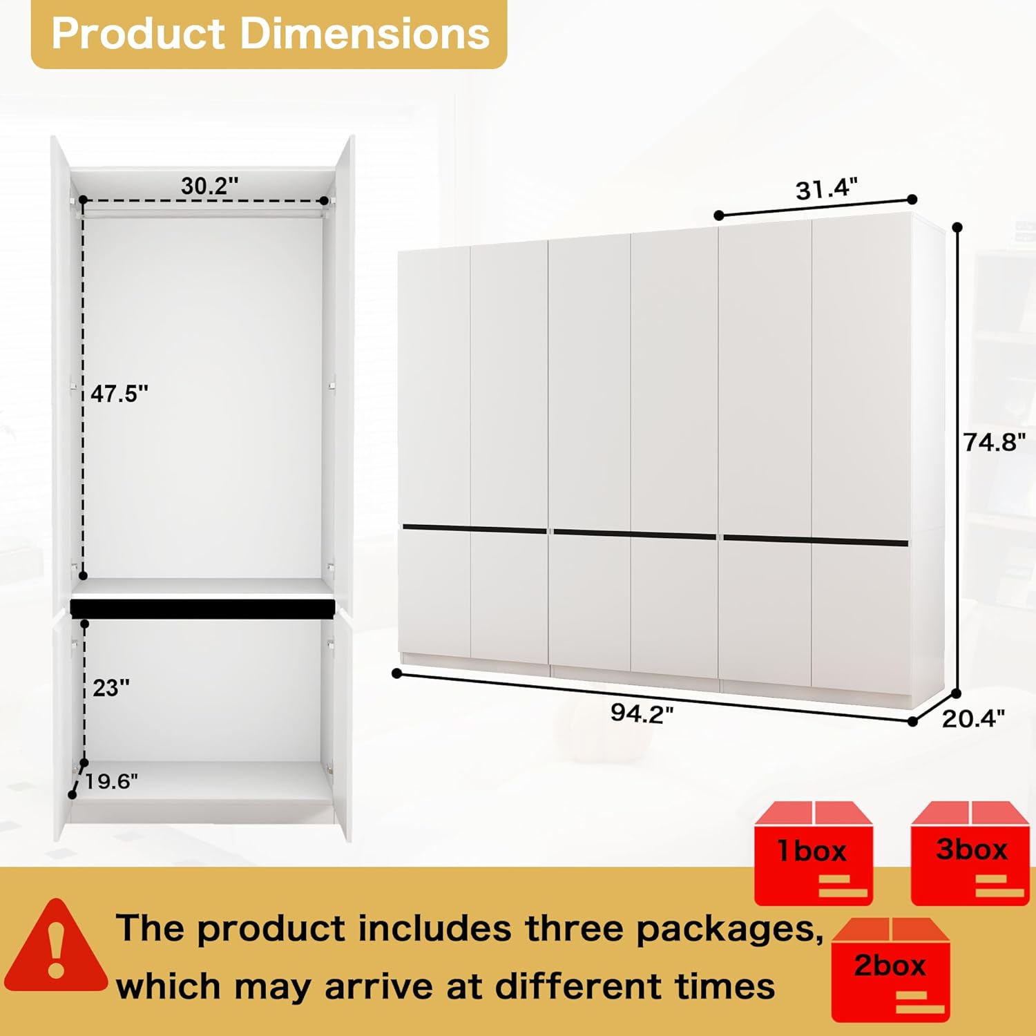 White Armoire Wardrobe Closet: 74