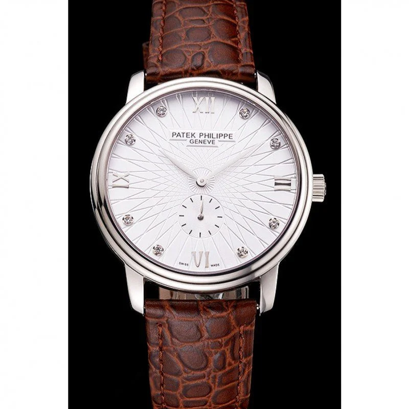 Calatrava Date Dial White 41 mm, Stainless Steel