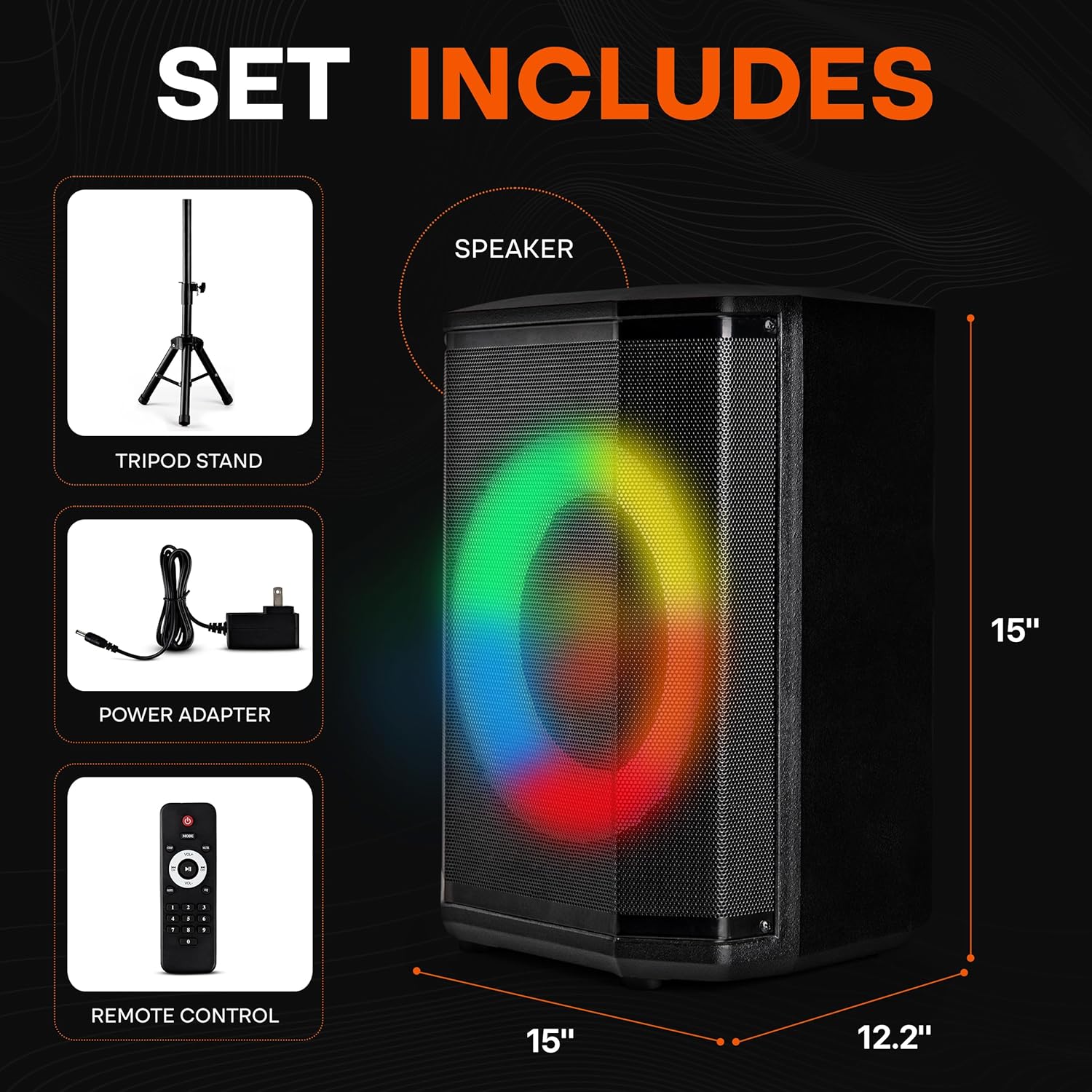 Pyle Portable Bluetooth Speaker with 8