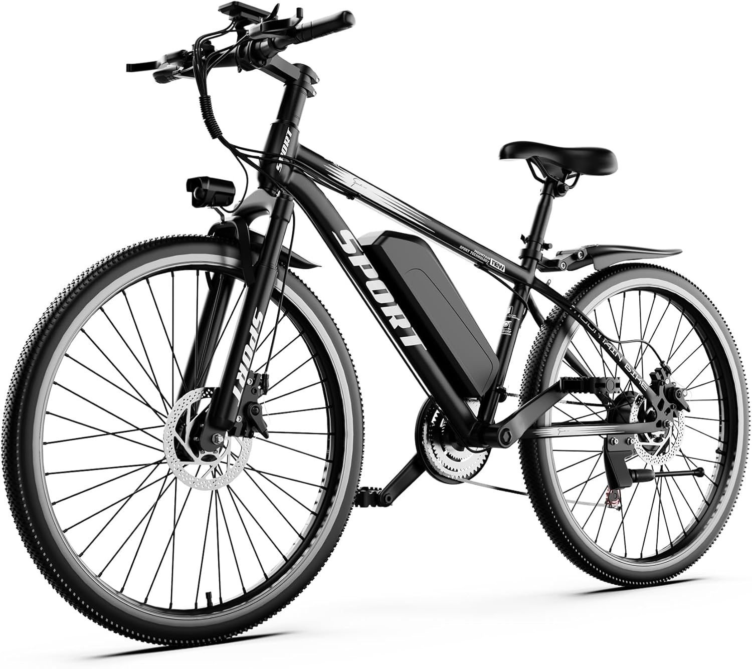 ASKGO Electric Bike for Adults, 1500W Peak Mountain Ebike with 25 MPH, 65 Miles Range, 7 Speeds, 48V 10.4Ah Removable Battery Ebike, 26