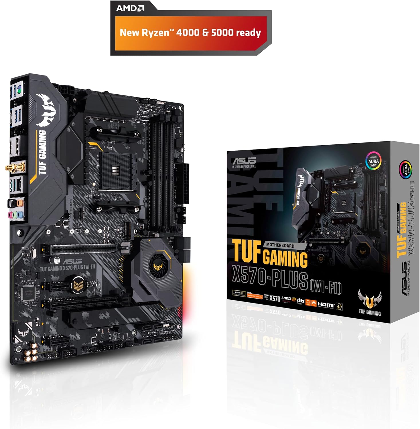 ASUS AM4 TUF Gaming X570-Plus (Wi-Fi) AM4 Zen 3 Ryzen 5000 & 3rd Gen Ryzen ATX Motherboard with PCIe 4.0, Dual M.2, 12+2 with Dr. MOS Power Stage